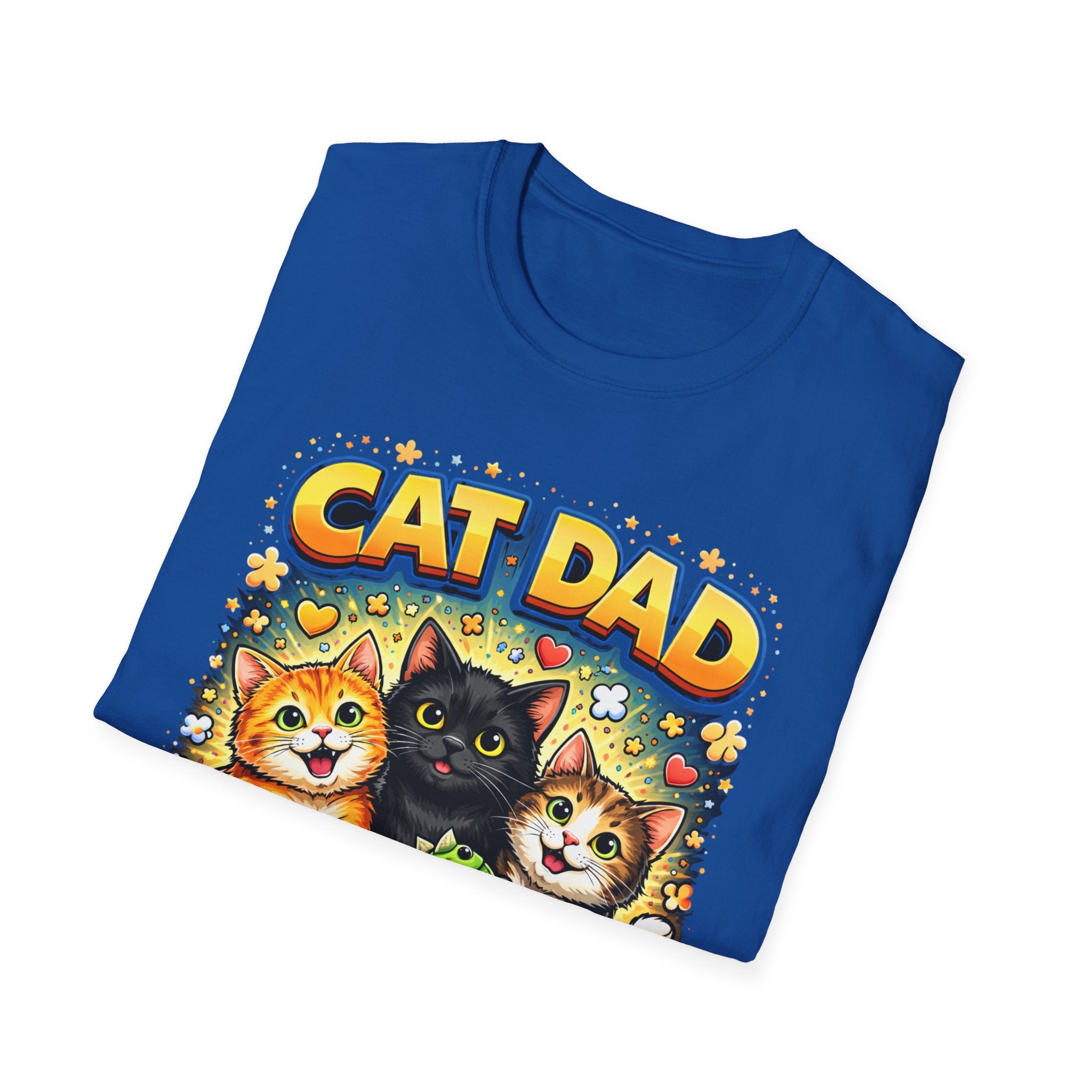 Cat Dad graphic T-Shirt | Cute kittens, colorful illustration, pet lover tee