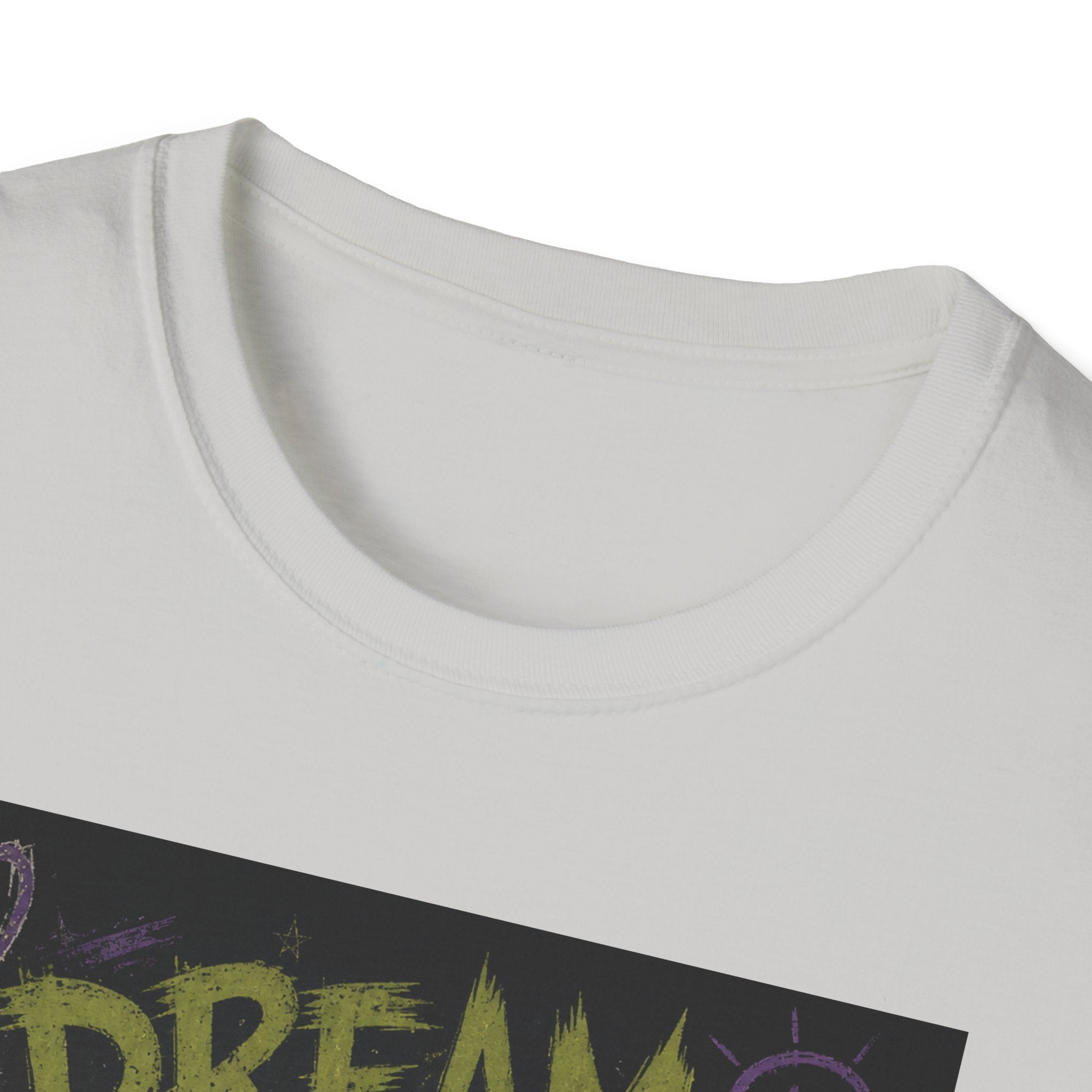 Dream of Pickles cat illustration T-Shirt | whimsical night scene, purple text