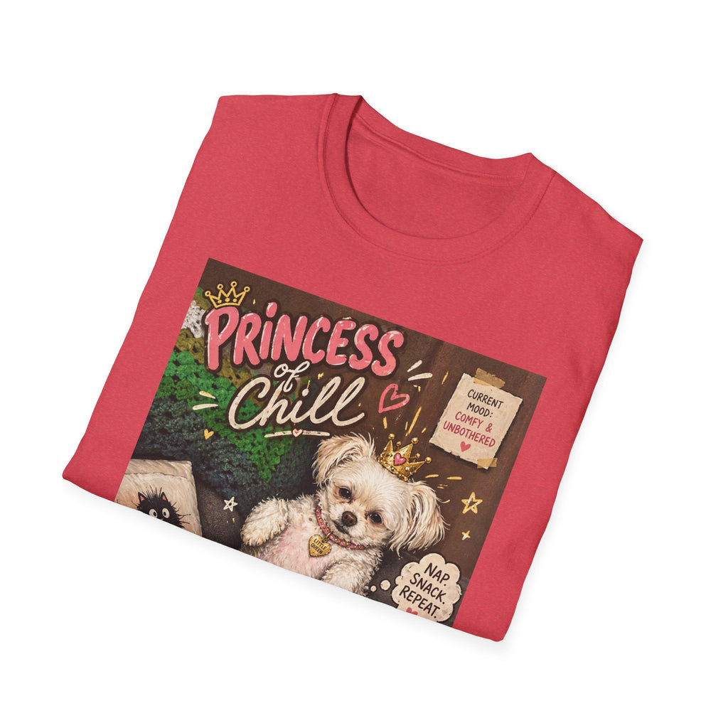 Princess and Chill Maltese Dog T-Shirt | Cute Dog Illustration