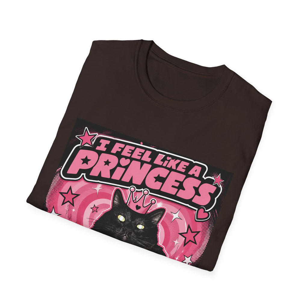 I Feel Like a Princess cat T-Shirt | Black Cat, Pink Retro Design