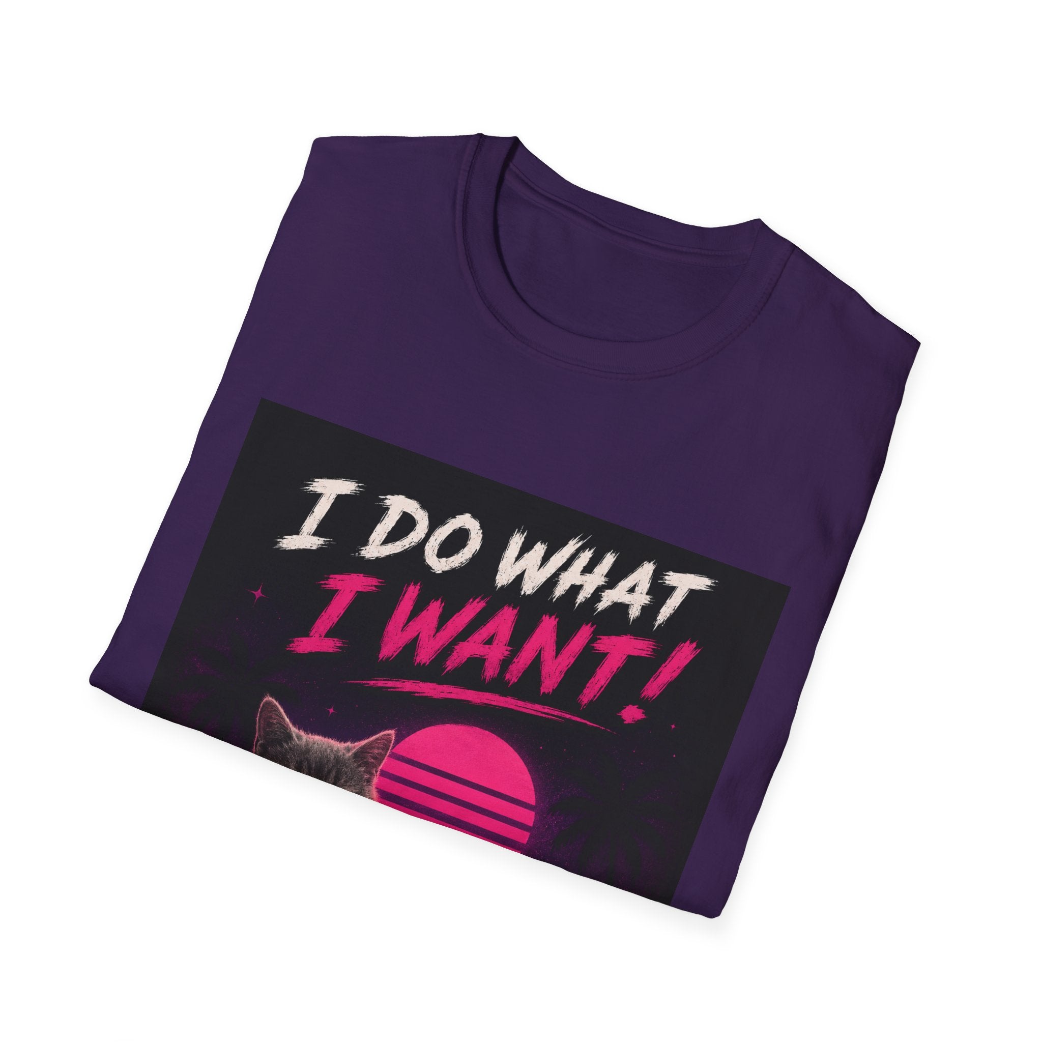 I Do What I Want Retro Cat T-Shirt | 80s Vaporwave Cat Tee