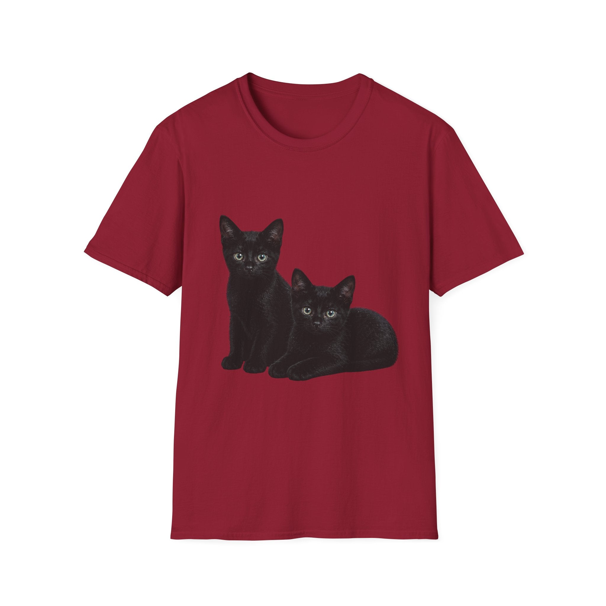 Black Kittens Illustration T-Shirt | Cute Cat Artwork