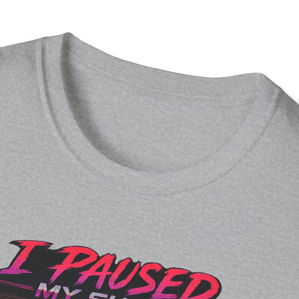 I Paused My Show Cat Watching Graphic T-Shirt | Retro Synthwave TV Design
