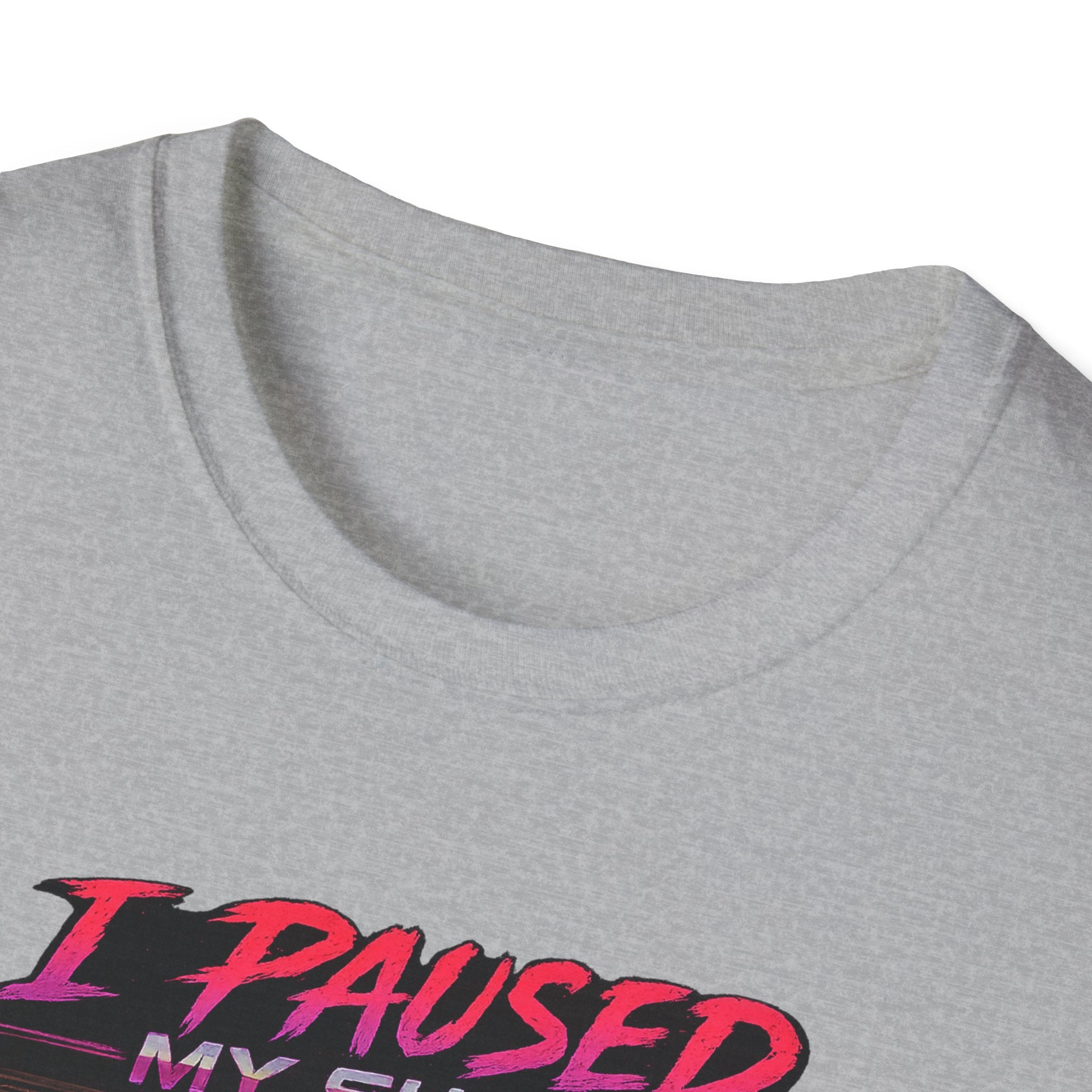 I Paused My Show Cat Watching Graphic T-Shirt | Retro Synthwave TV Design