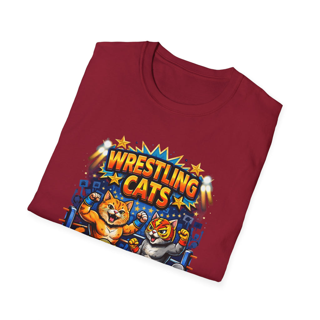 Wrestling Cats T-Shirt | Retro Cat Wrestlers Graphic Tee
