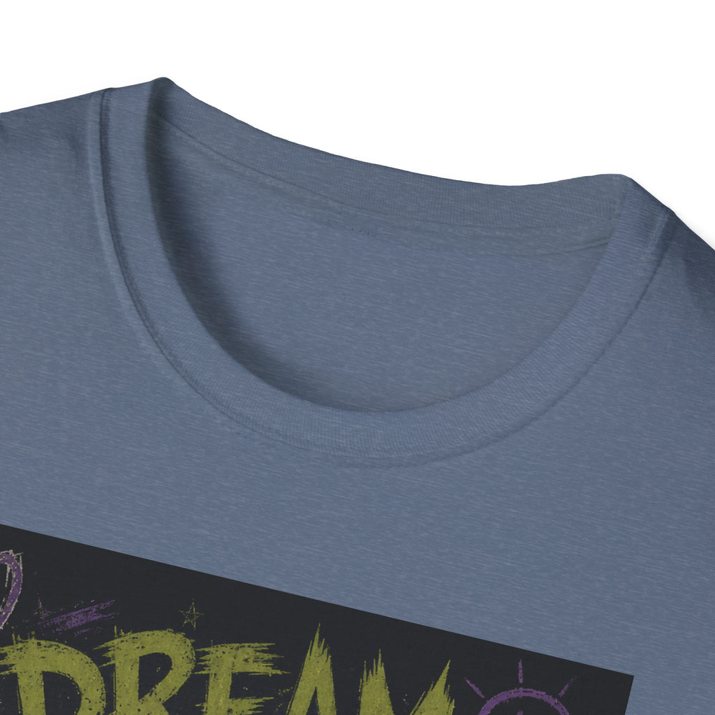 Dream of Pickles cat illustration T-Shirt | whimsical night scene, purple text