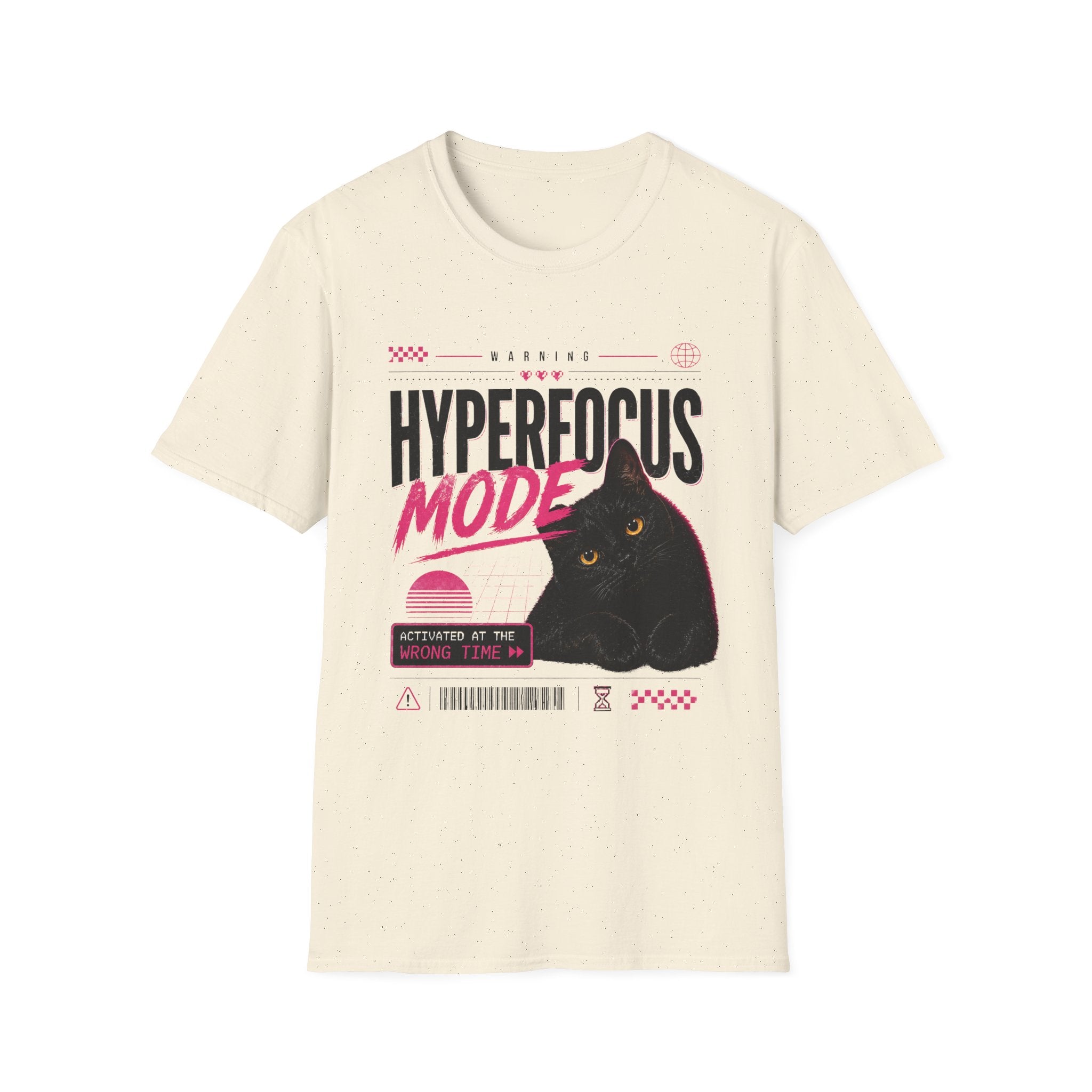 Hyperfocus Mode Cat T-Shirt | Cute Black Cat Graphic Tee