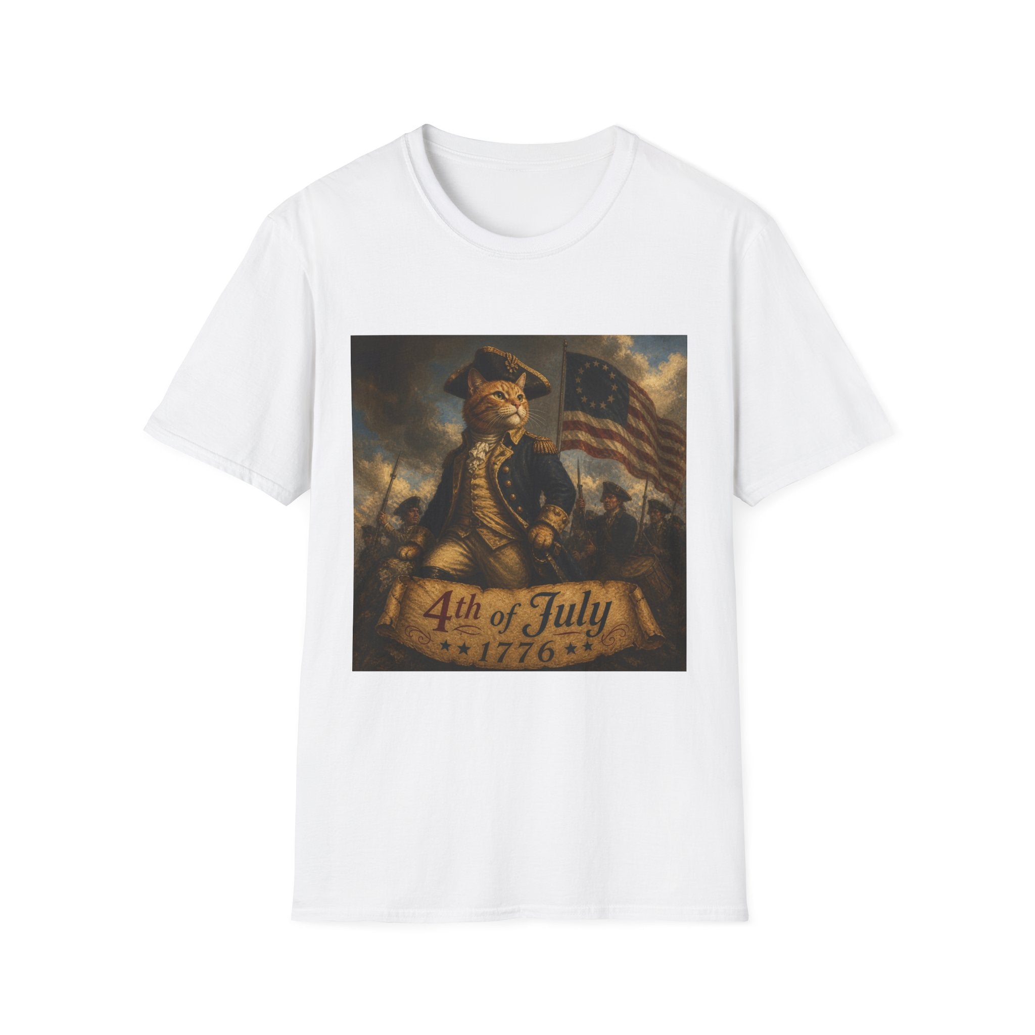 4th of July Revolutionary Fox T-Shirt | American Flag, 1776 Patriotic Design