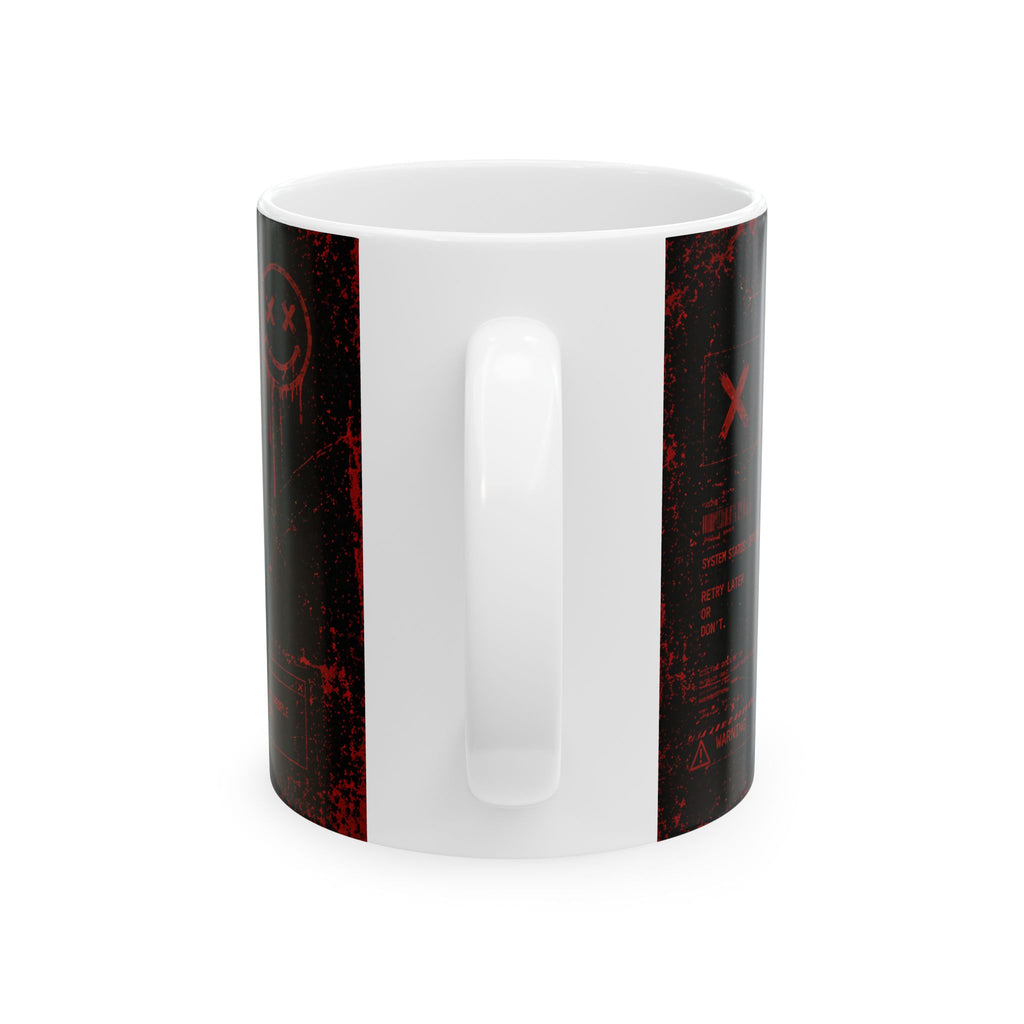 Error 404 Black Cat with Ruffled Collar Mug | Social Battery Not Found