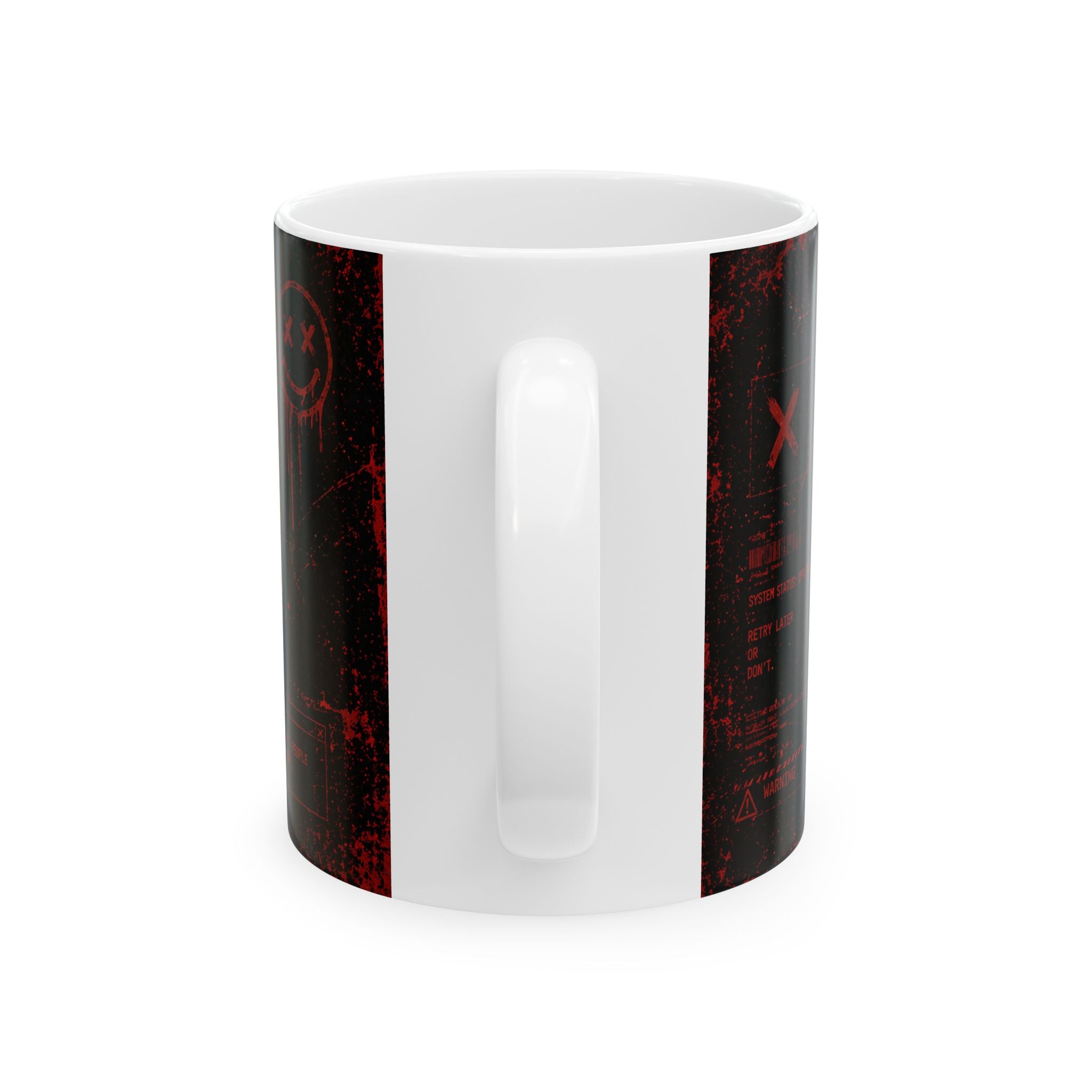 Error 404 Black Cat with Ruffled Collar Mug | Social Battery Not Found
