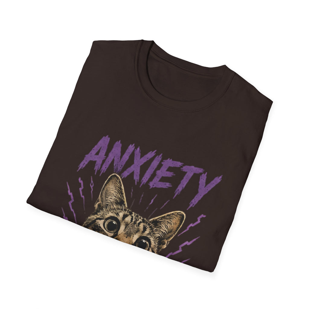 Anxiety Cat All Day Every Day T-Shirt | Cat Face Graphic Tee