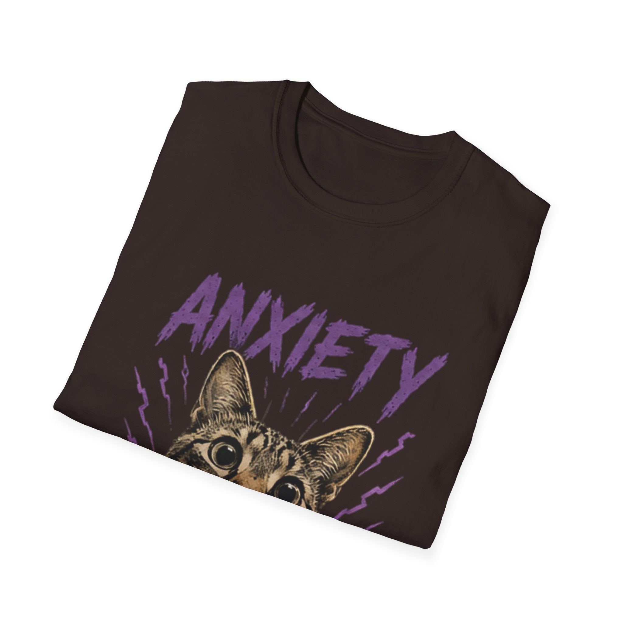 Anxiety Cat All Day Every Day T-Shirt | Cat Face Graphic Tee