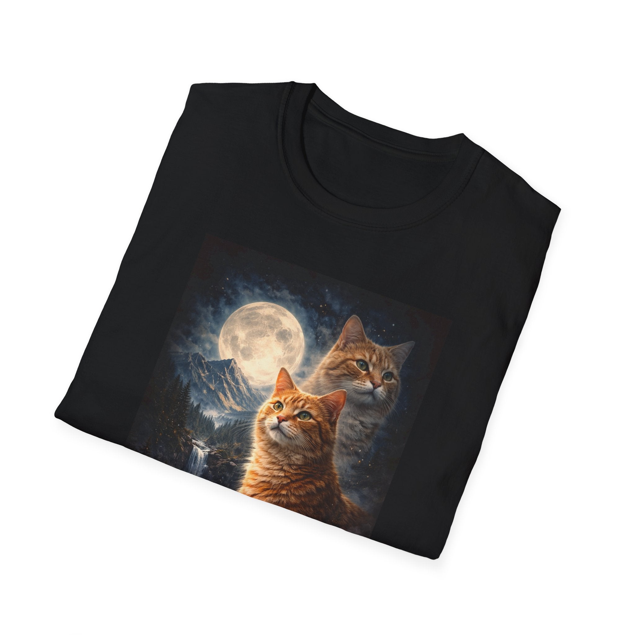Mystic Moon Cats T-Shirt | Ginger Cats, Mountain Night Scene