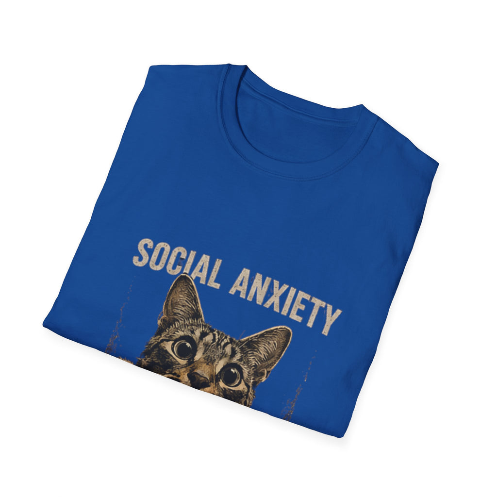 Social Anxiety Cat Leave Me Alone T-Shirt | Cat Illustration, Funny Text