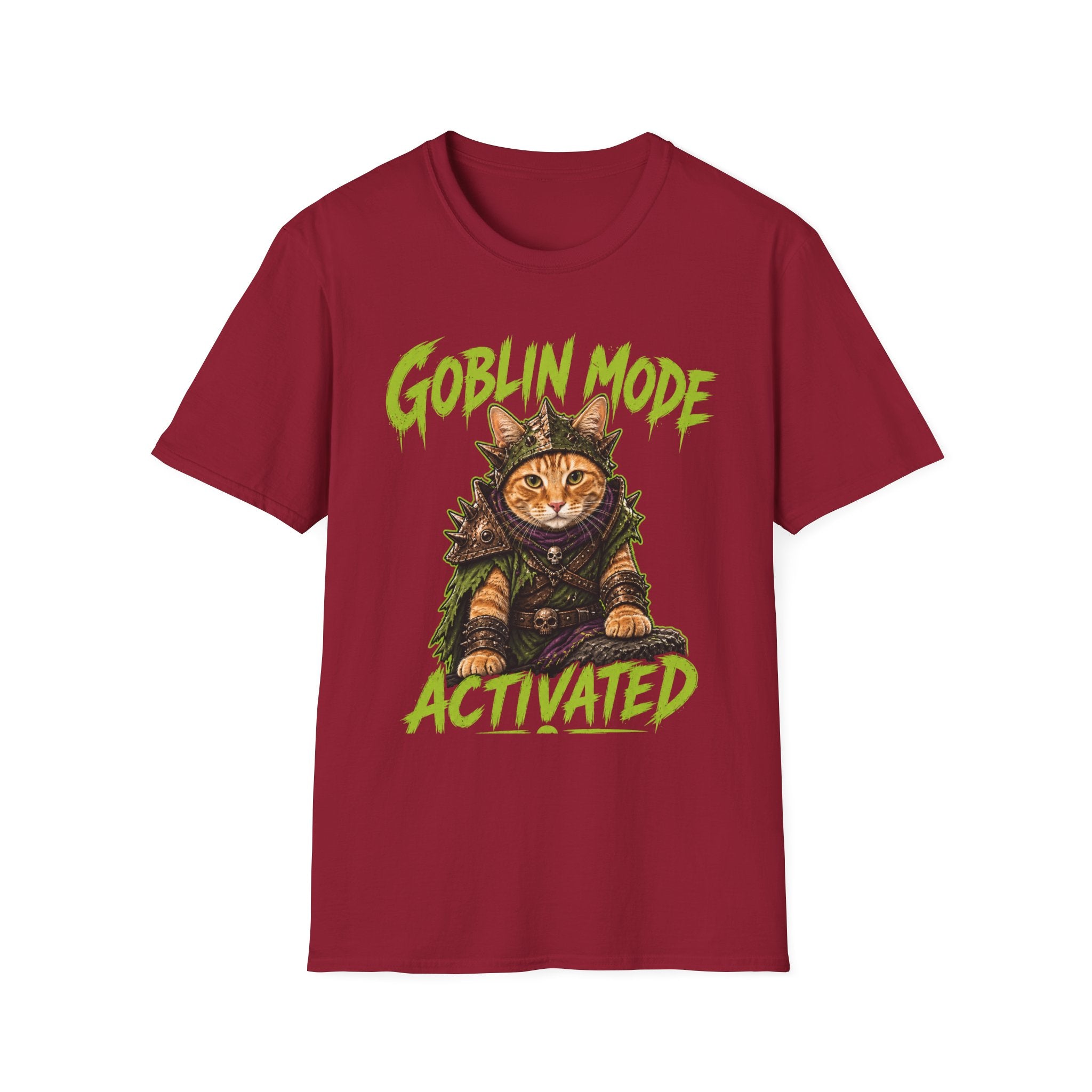 Goblin Mode Activated Cat T-Shirt | Fantasy Cat Illustration, Halloween Vibe