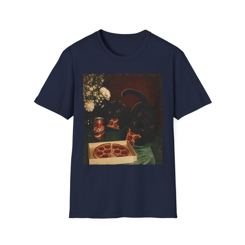 Black Cat Still Life T-Shirt | Vintage Floral, Candlelit Table