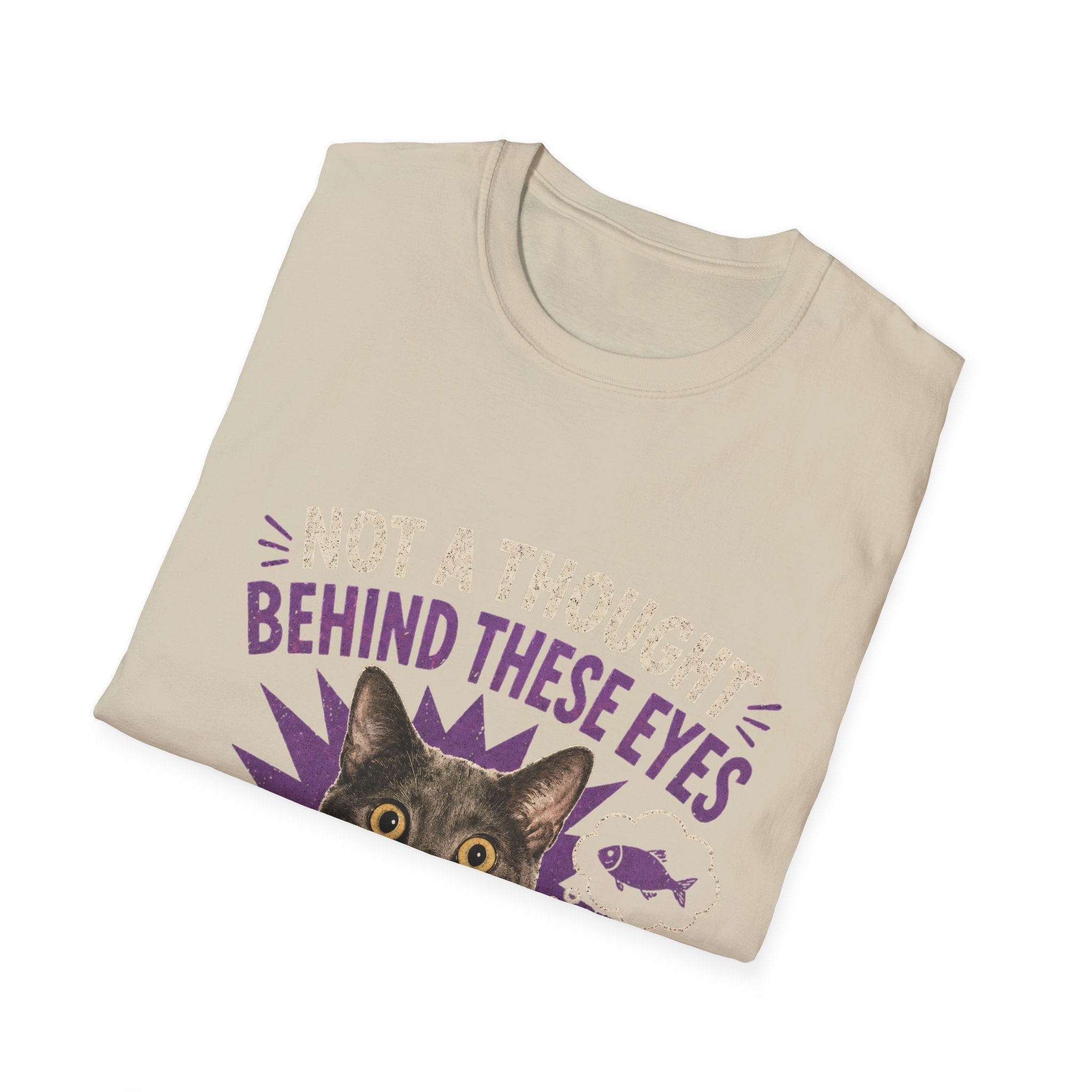 Not a Thought Behind These Eyes Cat T-Shirt | Funny Cat Face Tee