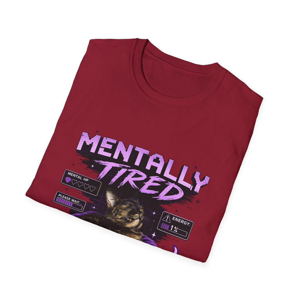 Mentally Tired Tortie Cat retro vaporwave T-Shirt | Vaporwave Cat Tee