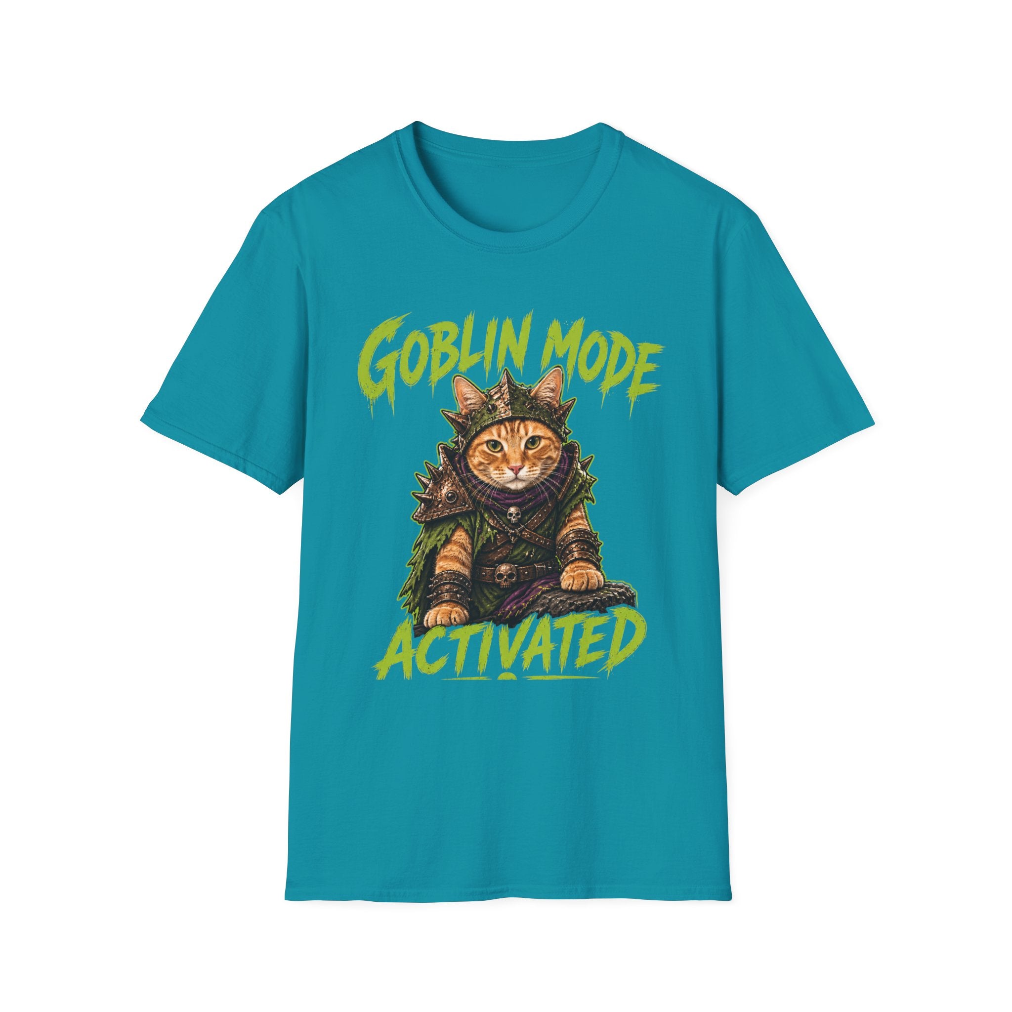 Goblin Mode Activated Cat T-Shirt | Fantasy Cat Illustration, Halloween Vibe