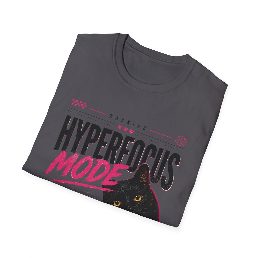Hyperfocus Mode Cat T-Shirt | Cute Black Cat Graphic Tee