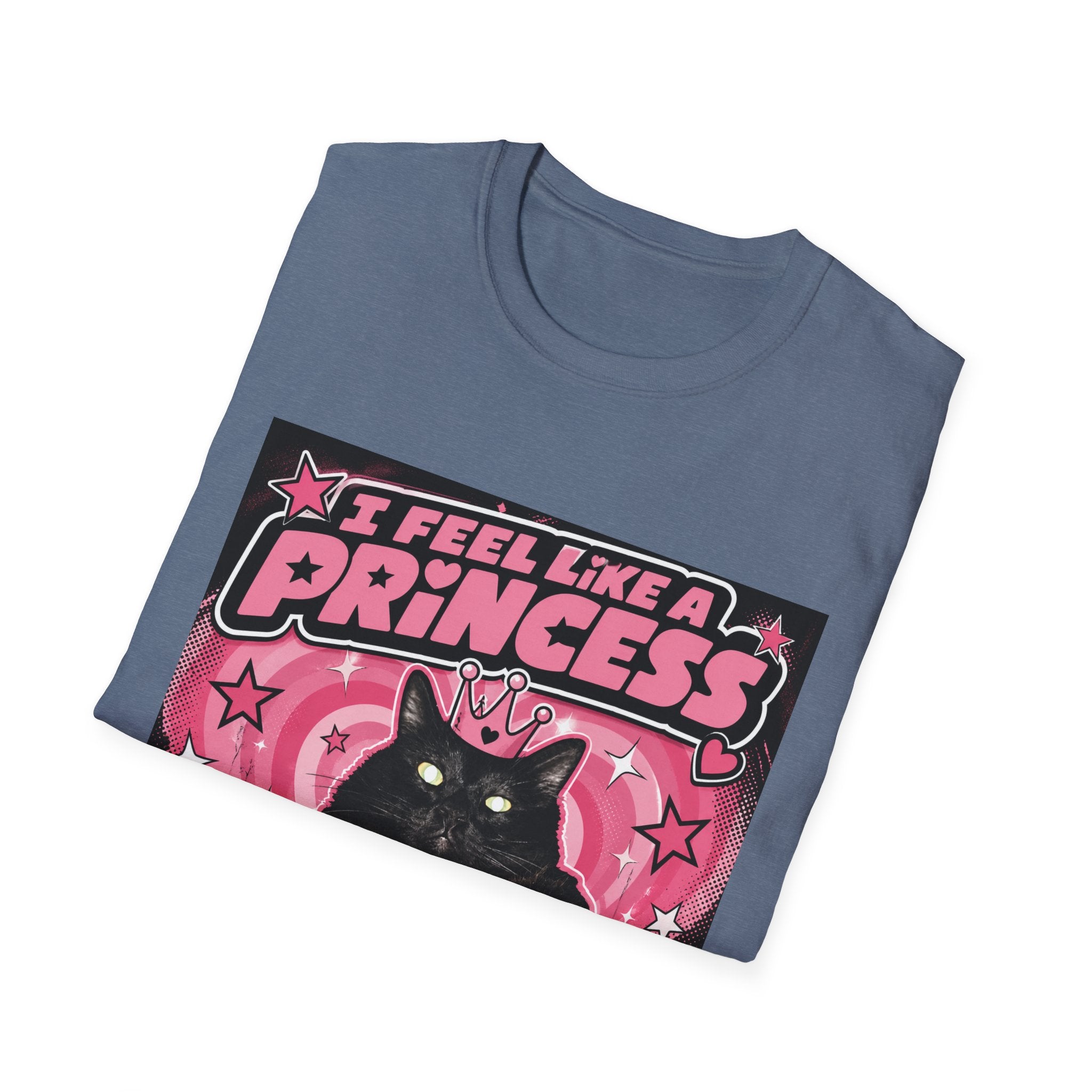 I Feel Like a Princess cat T-Shirt | Black Cat, Pink Retro Design