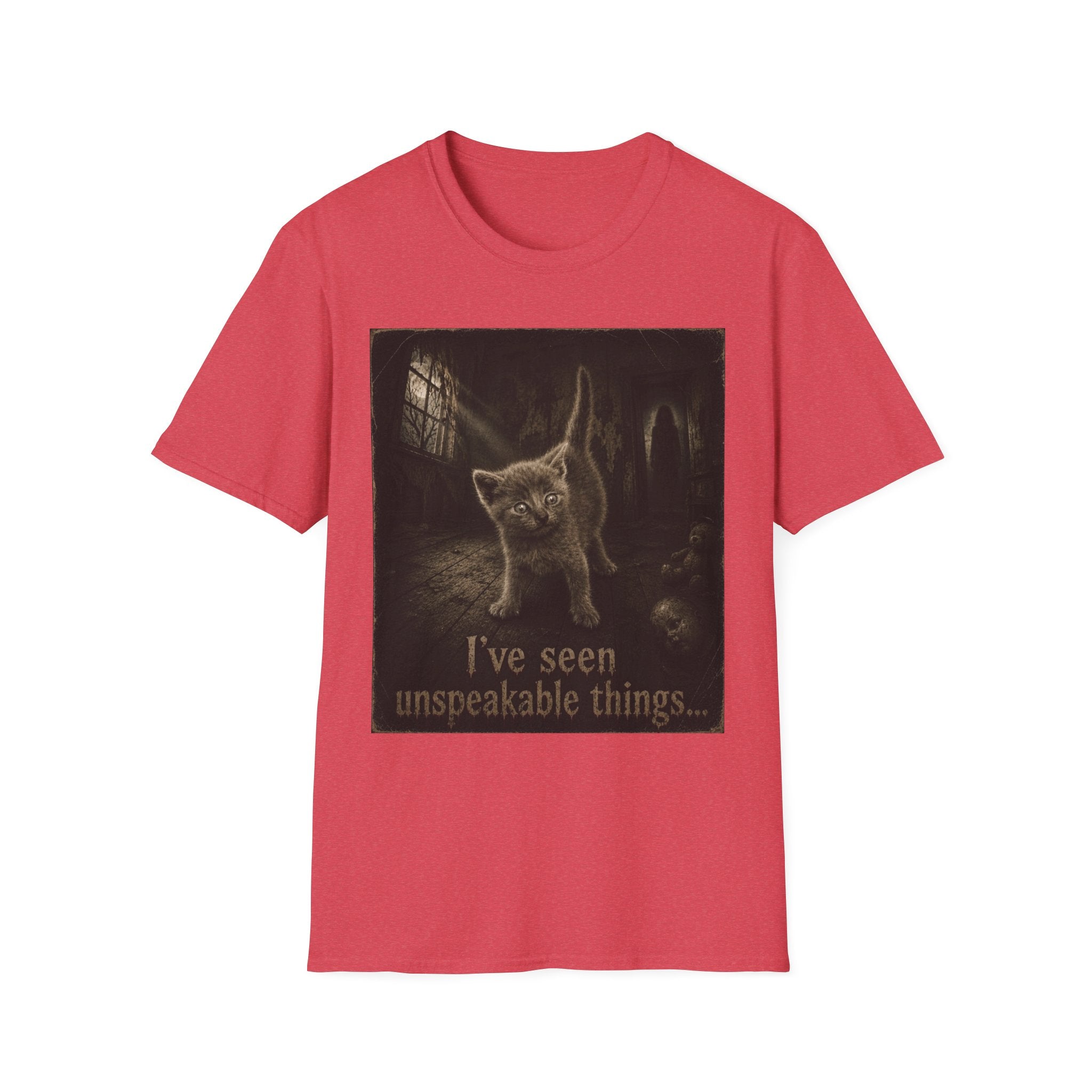 Gray Spooky Cat T-Shirt | Halloween Cat Shirt