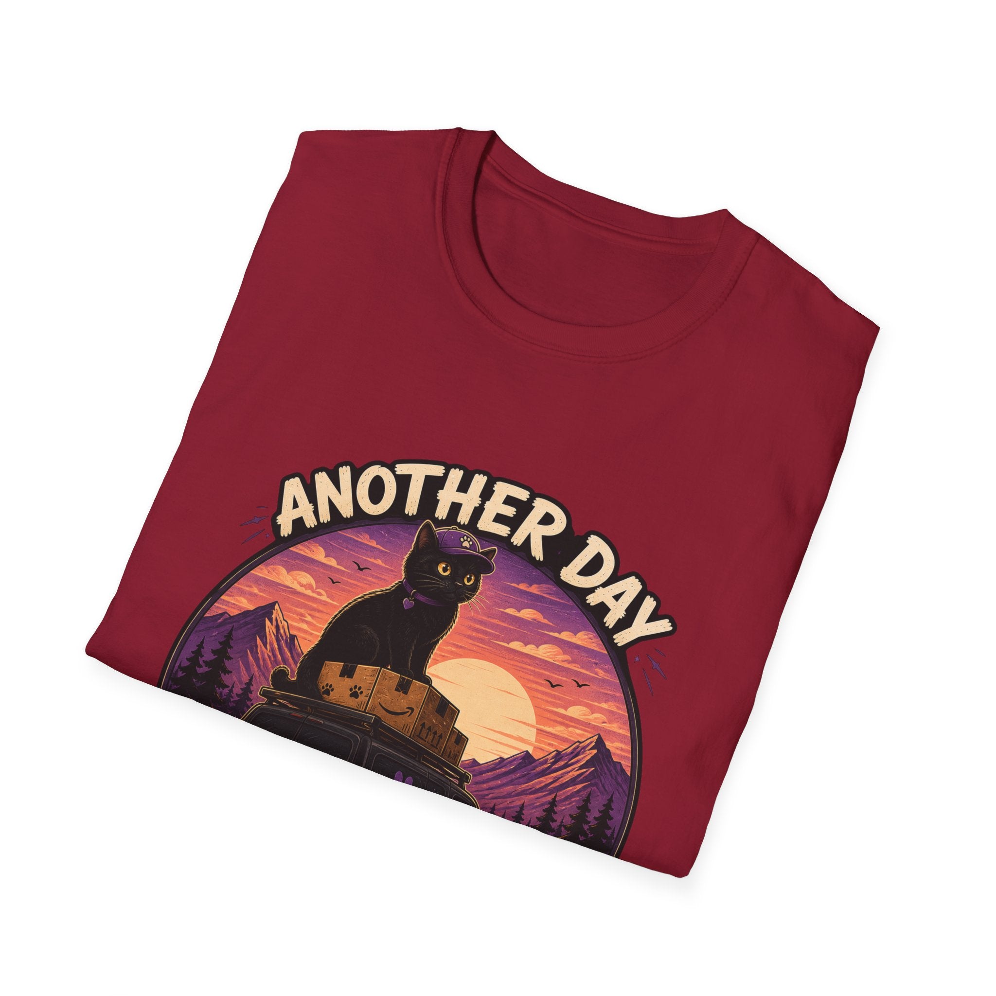 Another Day Another Delivery cat sunset T-Shirt | Delivery Cat Graphic Tee