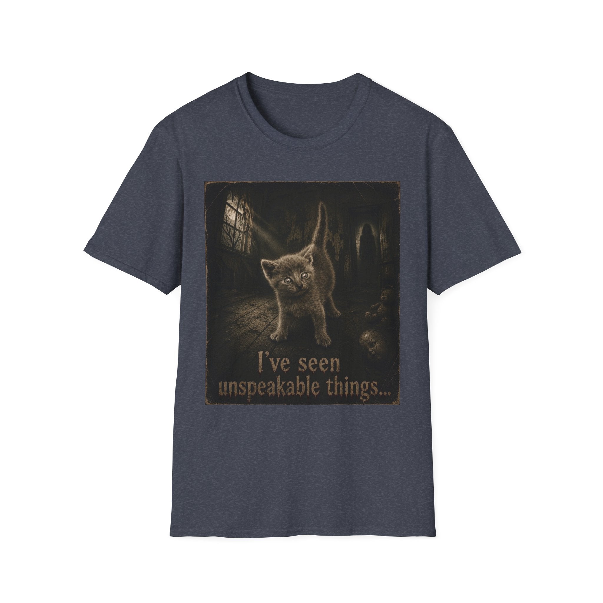 Gray Spooky Cat T-Shirt | Halloween Cat Shirt
