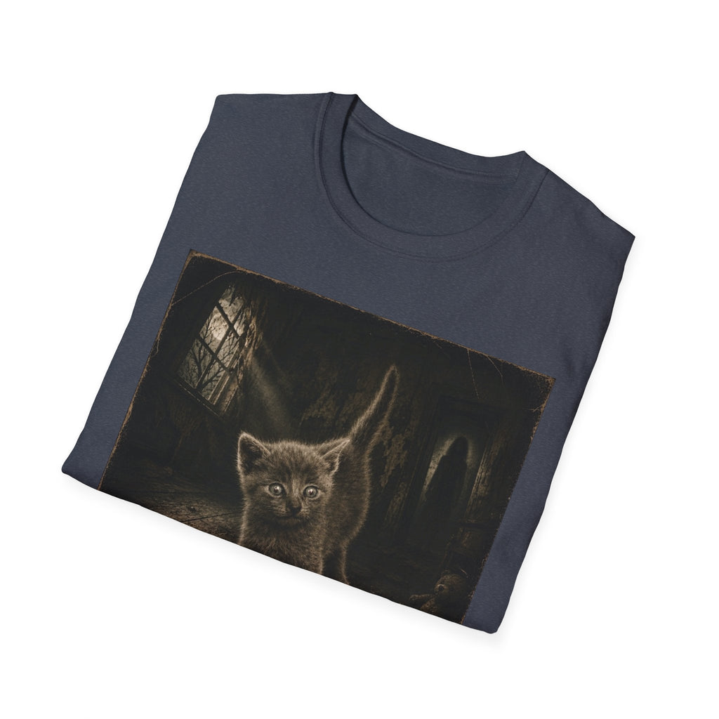 Gray Spooky Cat T-Shirt | Halloween Cat Shirt