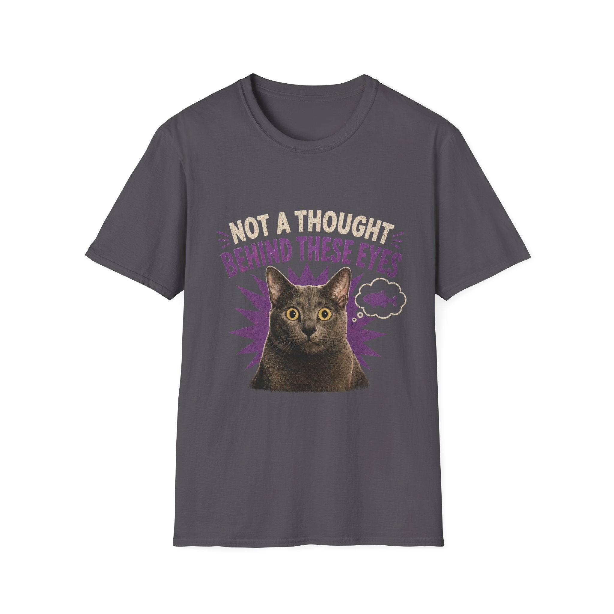 Not a Thought Behind These Eyes Cat T-Shirt | Funny Cat Face Tee