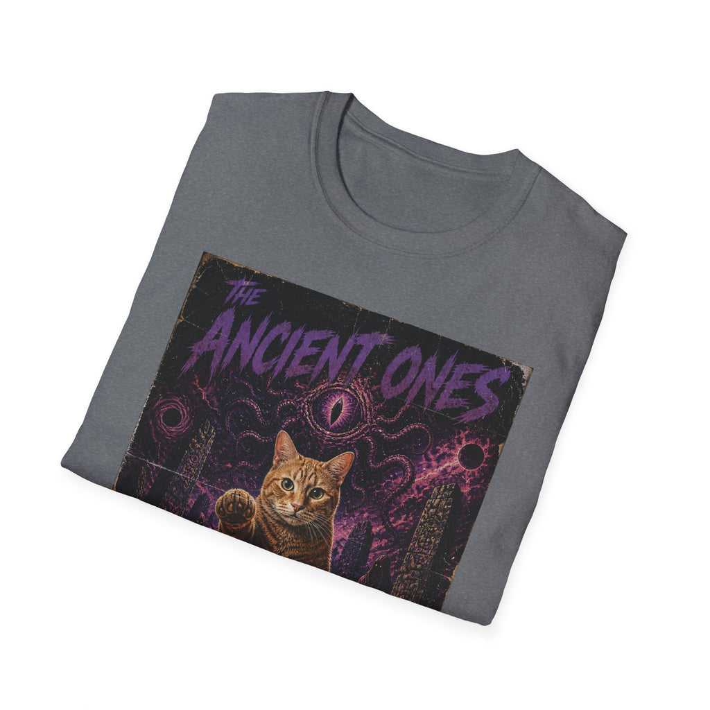 Ancient Ones Cat Horror Poster T-Shirt | Cthulhu Cat Hunger for Treats