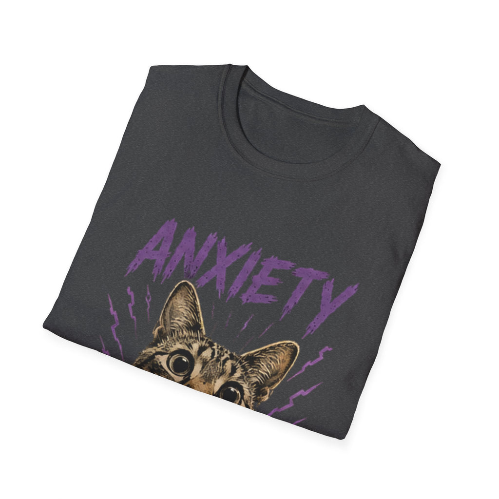 Anxiety Cat All Day Every Day T-Shirt | Cat Face Graphic Tee