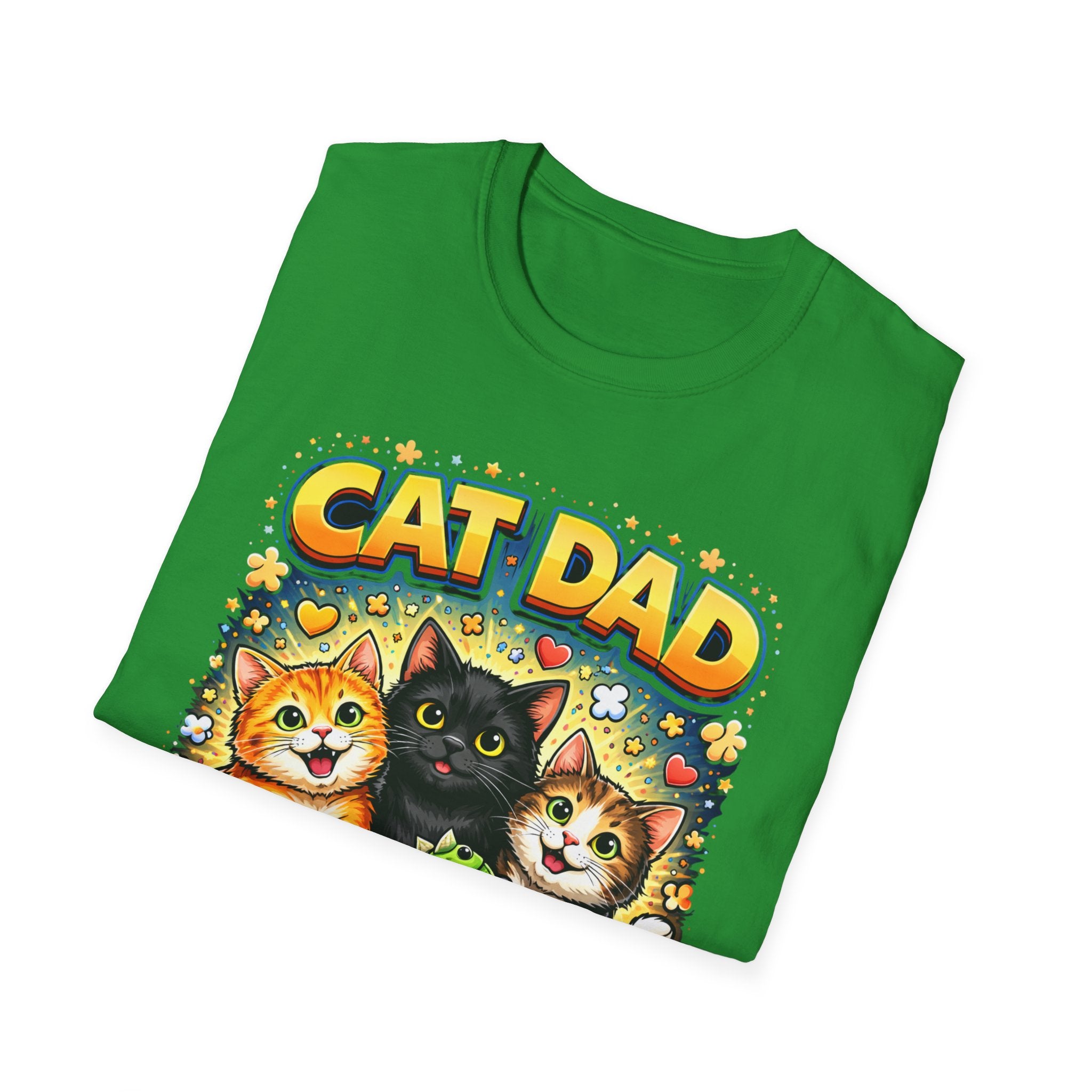 Cat Dad graphic T-Shirt | Cute kittens, colorful illustration, pet lover tee