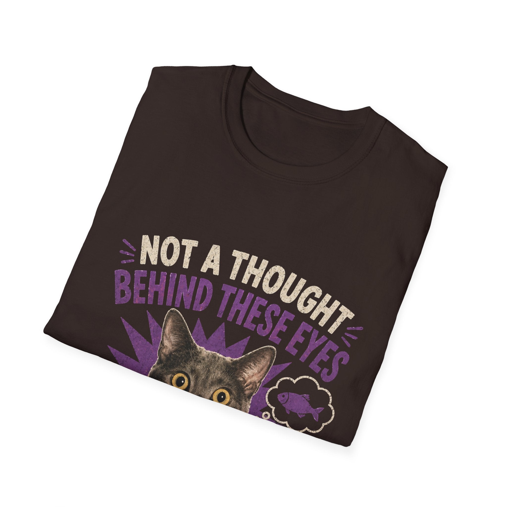 Not a Thought Behind These Eyes Cat T-Shirt | Funny Cat Face Tee