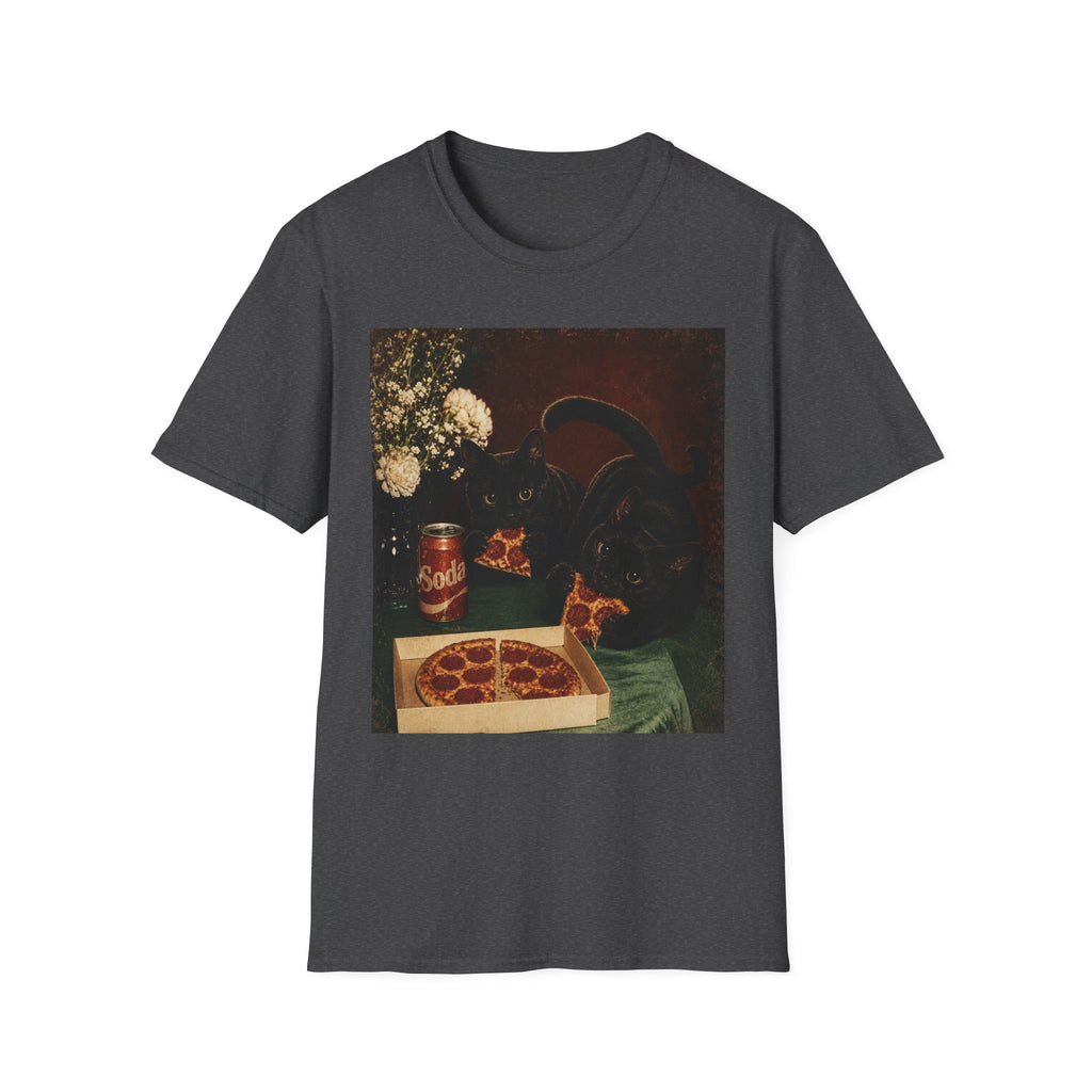 Black Cat Still Life T-Shirt | Vintage Floral, Candlelit Table