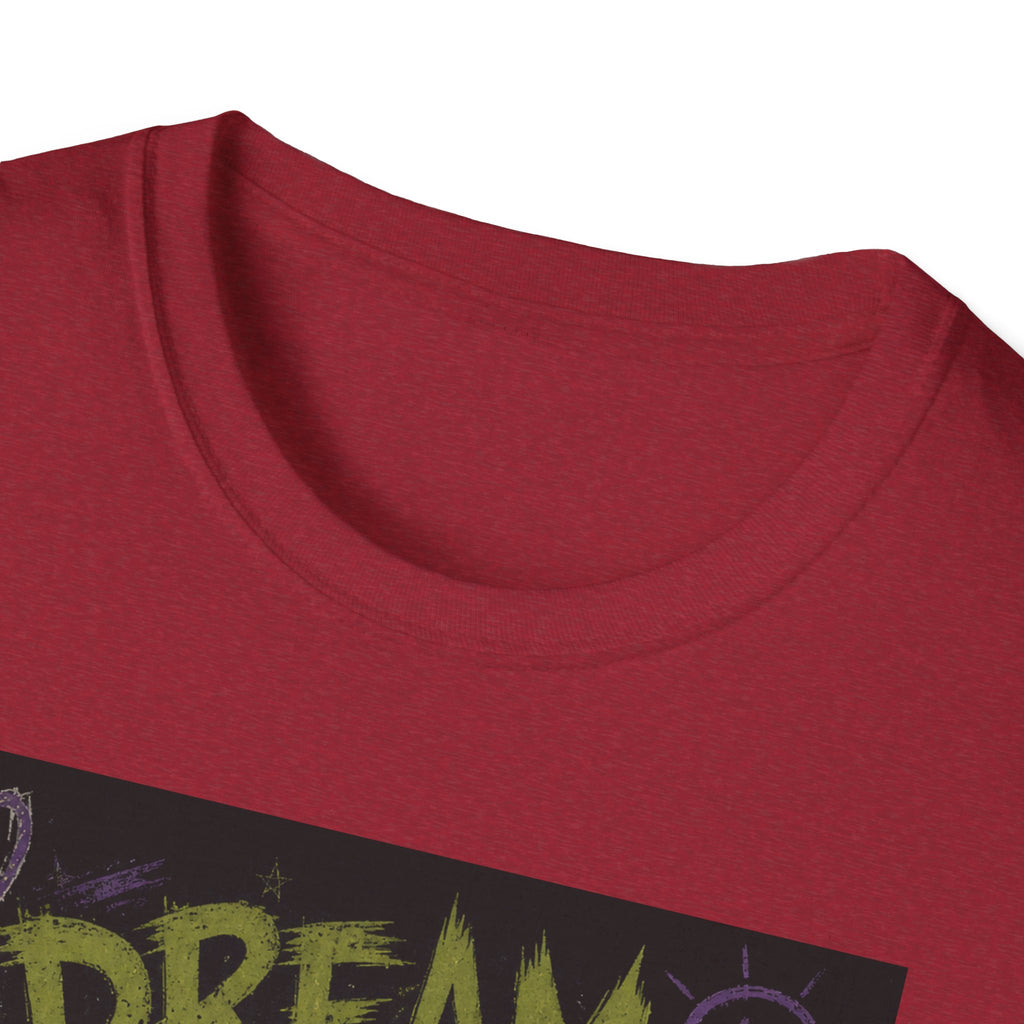 Dream of Pickles cat illustration T-Shirt | whimsical night scene, purple text