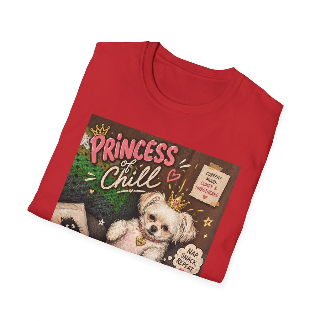 Princess and Chill Maltese Dog T-Shirt | Cute Dog Illustration