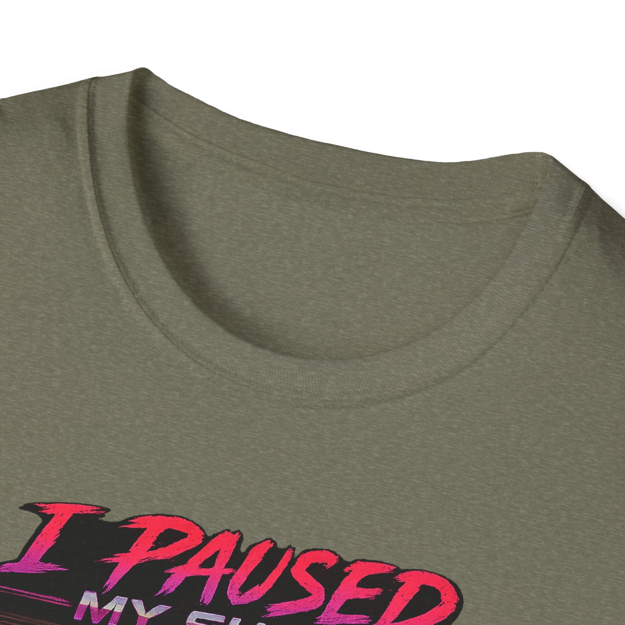 I Paused My Show Cat Watching Graphic T-Shirt | Retro Synthwave TV Design