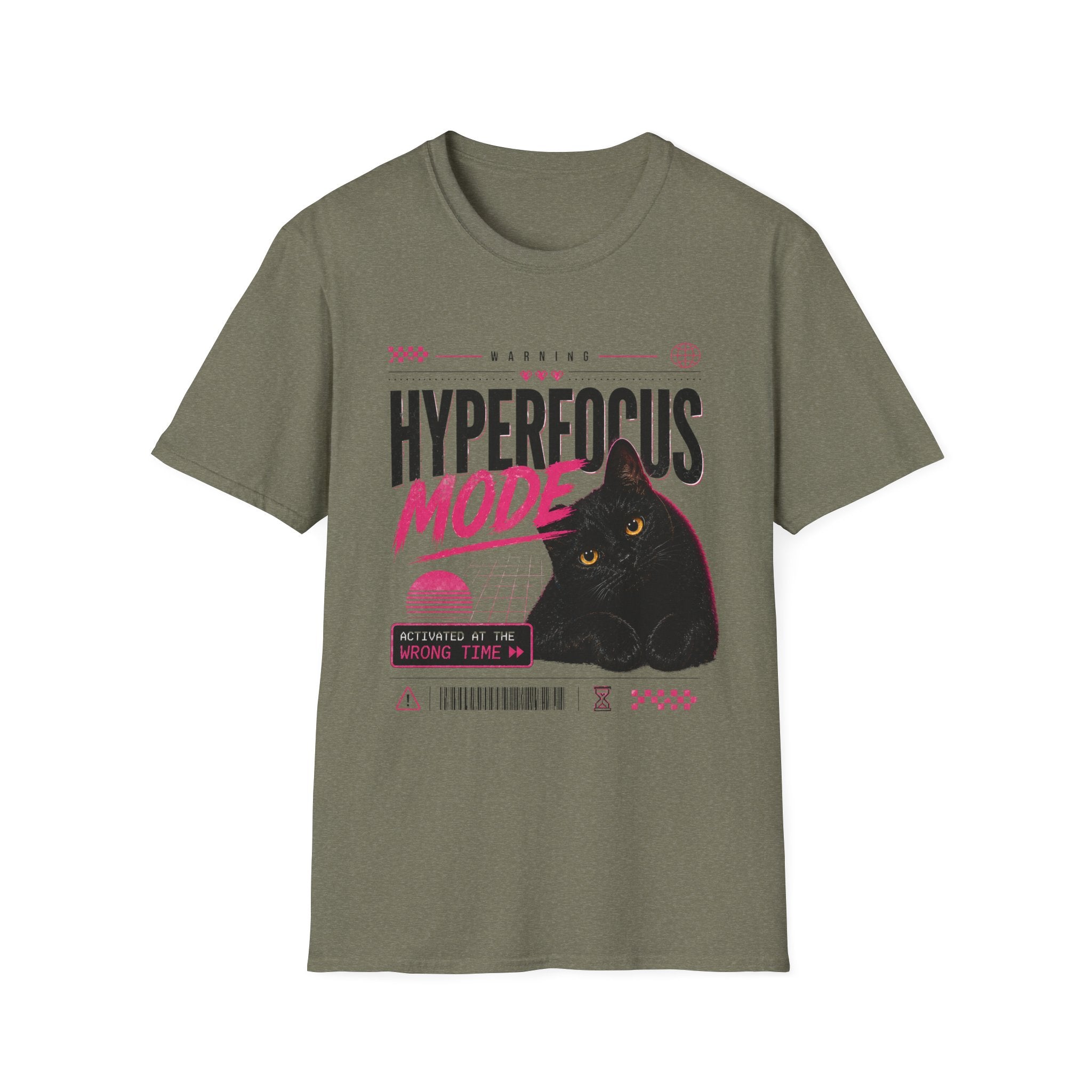 Hyperfocus Mode Cat T-Shirt | Cute Black Cat Graphic Tee