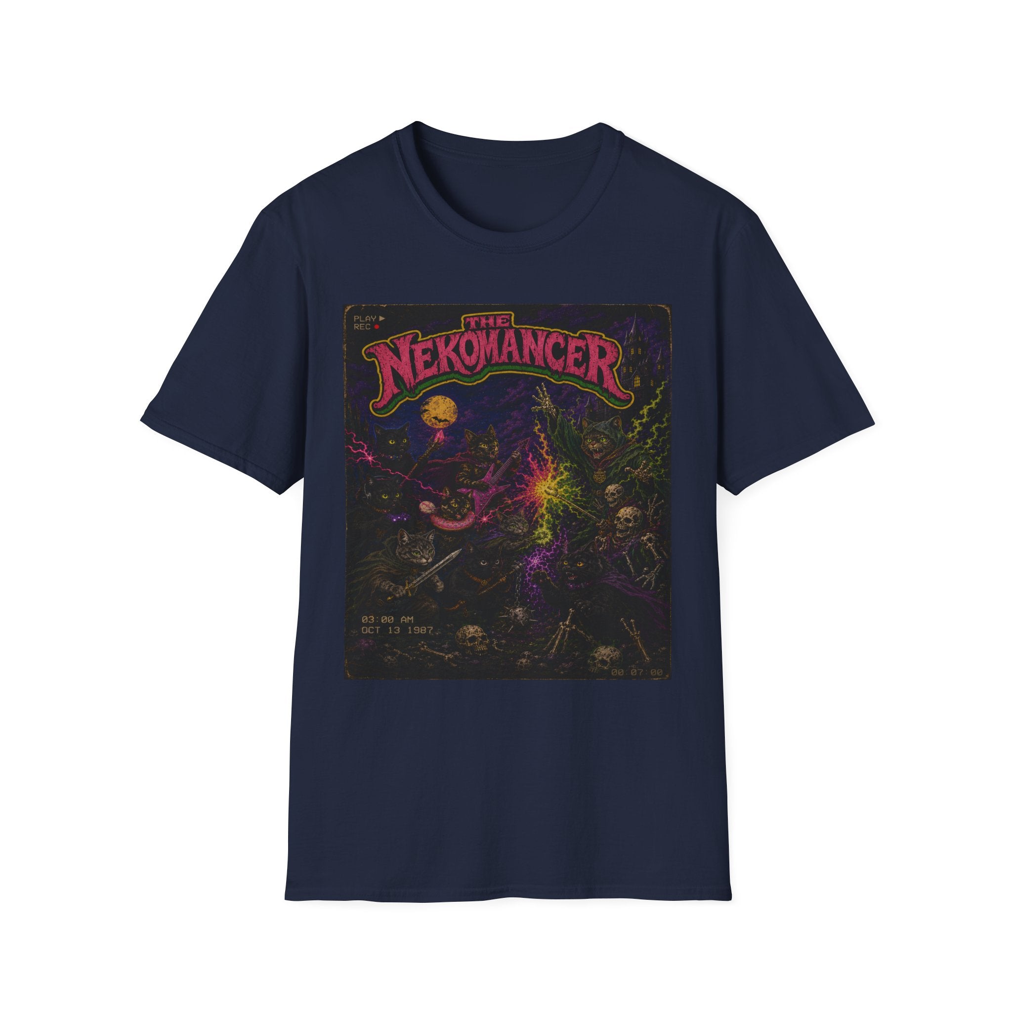 The Nekomancer T-Shirt | Cat Mage Spellbook Illustration