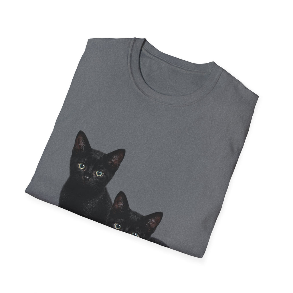 Black Kittens Illustration T-Shirt | Cute Cat Artwork