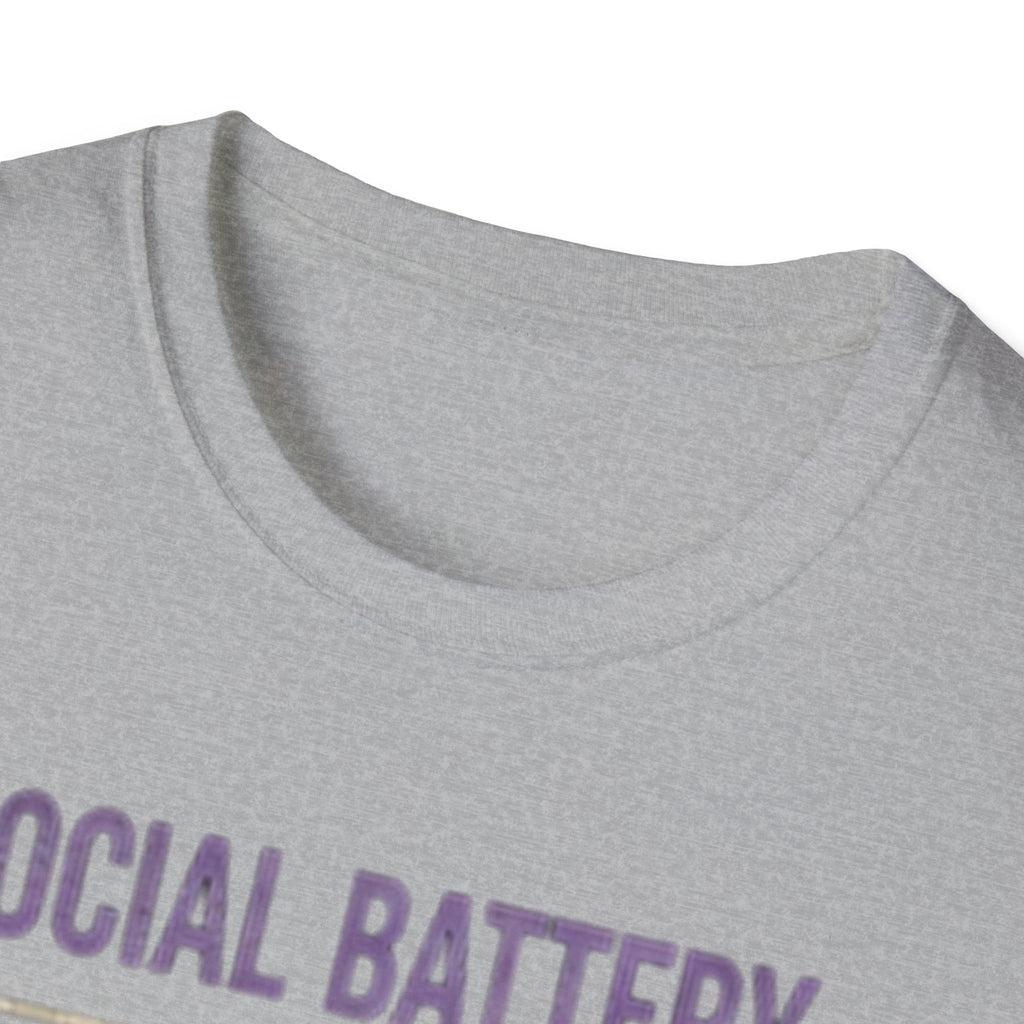 Social Battery Drained Cat T-Shirt | Low Battery Cat Shirt