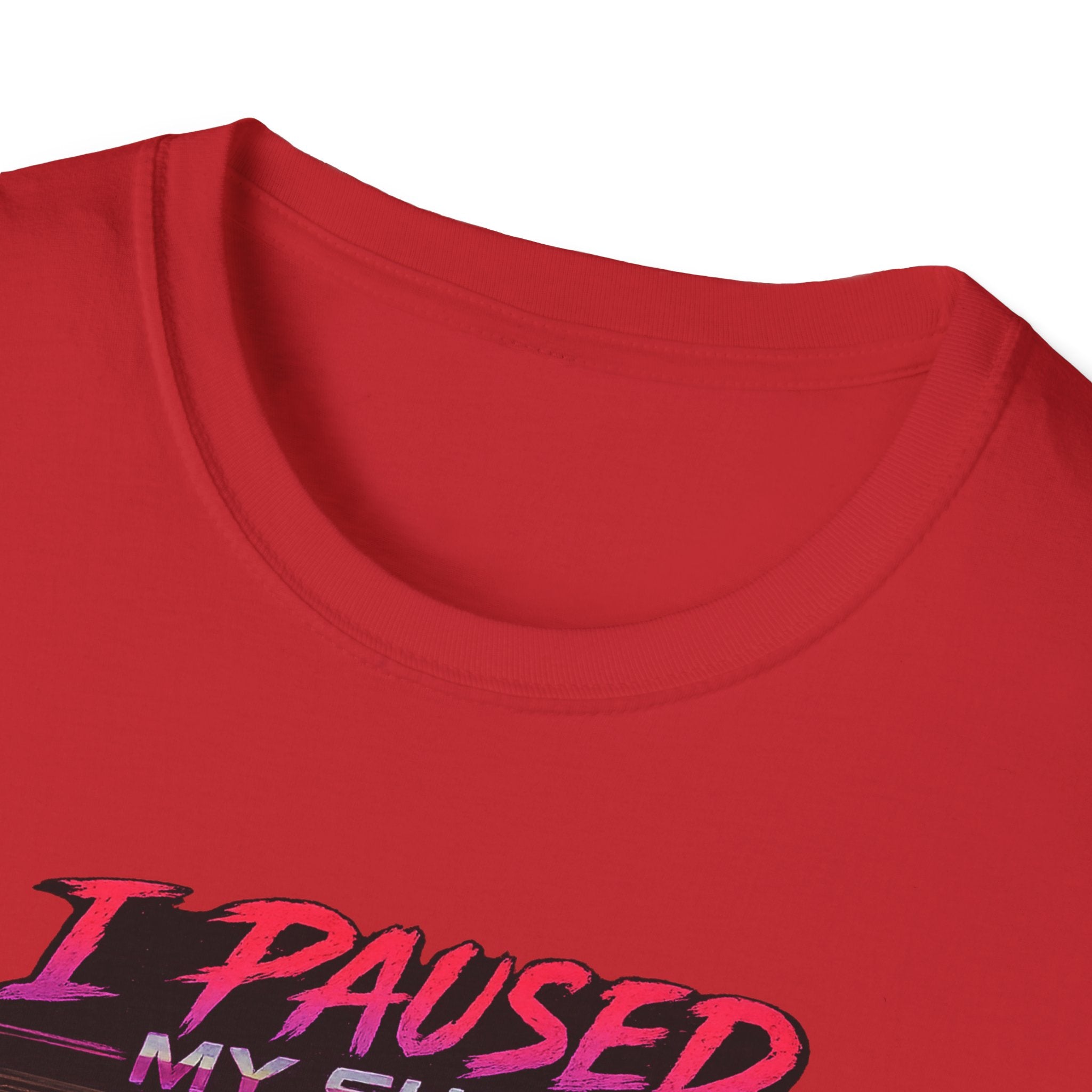 I Paused My Show Cat Watching Graphic T-Shirt | Retro Synthwave TV Design