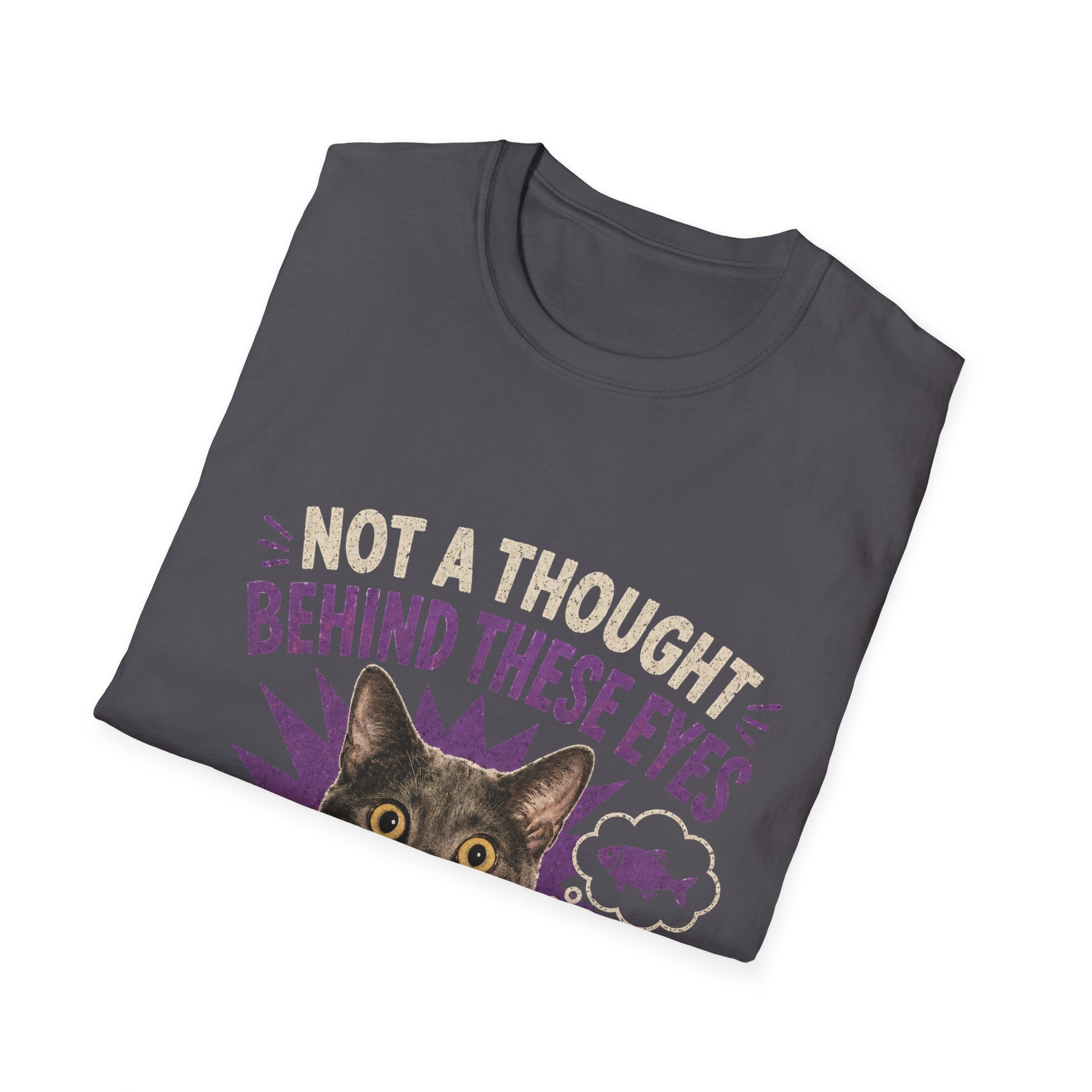 Not a Thought Behind These Eyes Cat T-Shirt | Funny Cat Face Tee