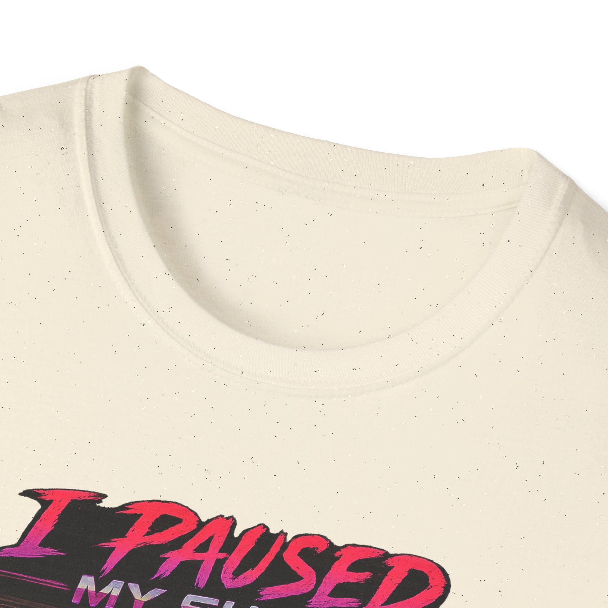 I Paused My Show Cat Watching Graphic T-Shirt | Retro Synthwave TV Design