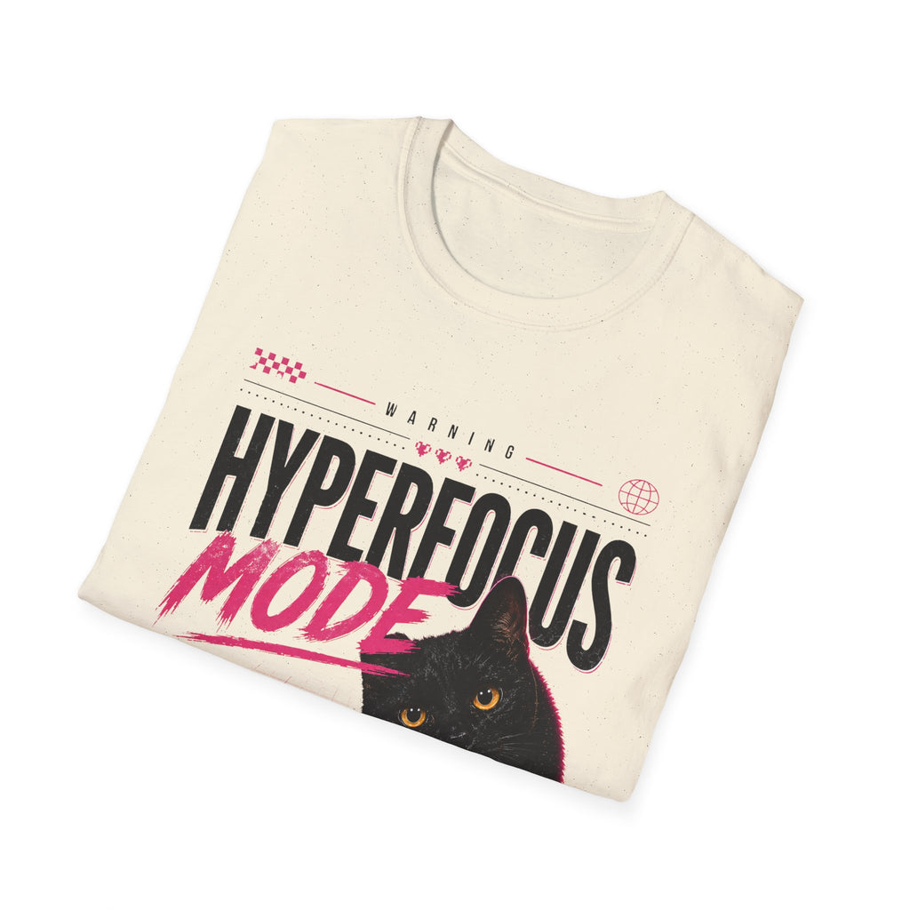 Hyperfocus Mode Cat T-Shirt | Cute Black Cat Graphic Tee