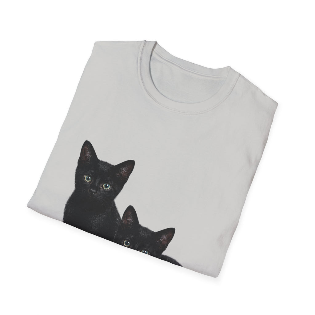 Black Kittens Illustration T-Shirt | Cute Cat Artwork