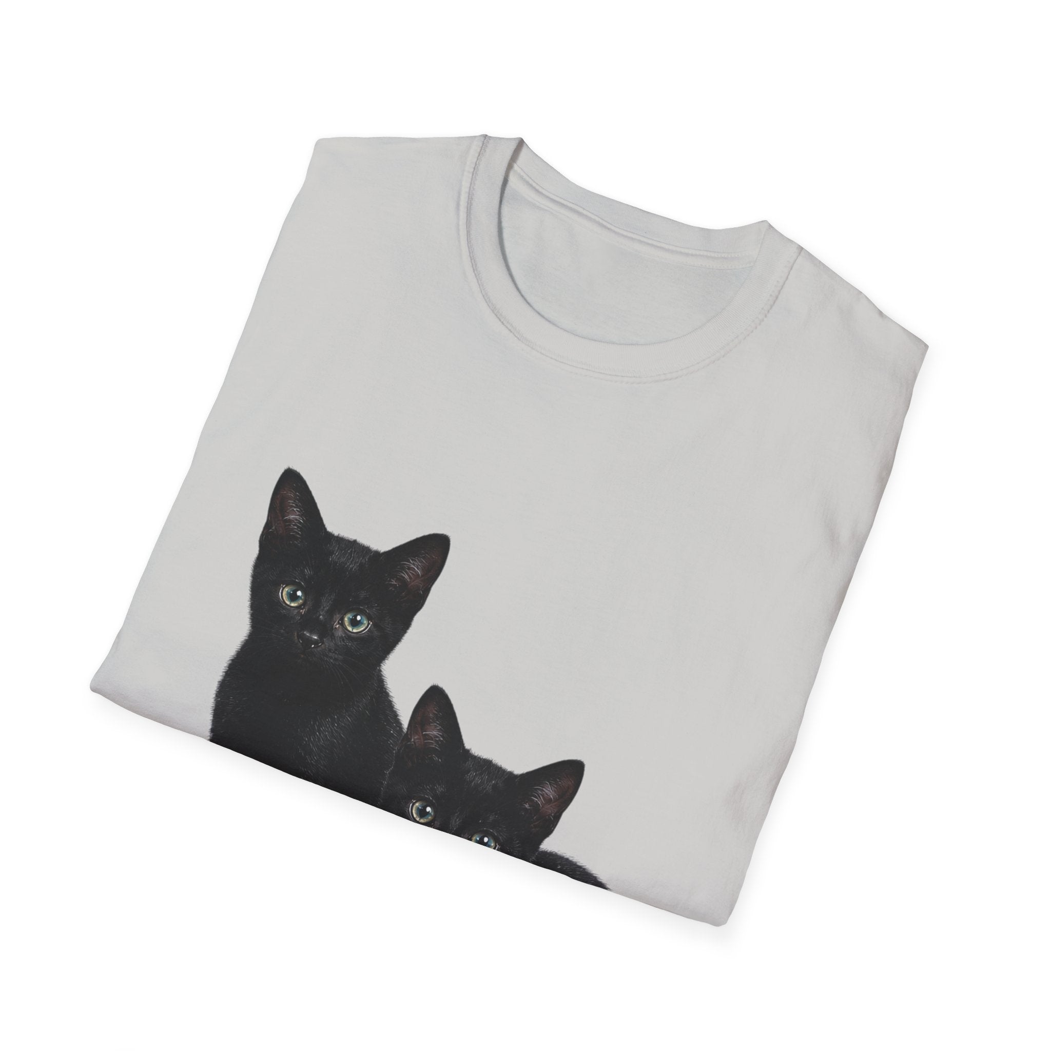 Black Kittens Illustration T-Shirt | Cute Cat Artwork