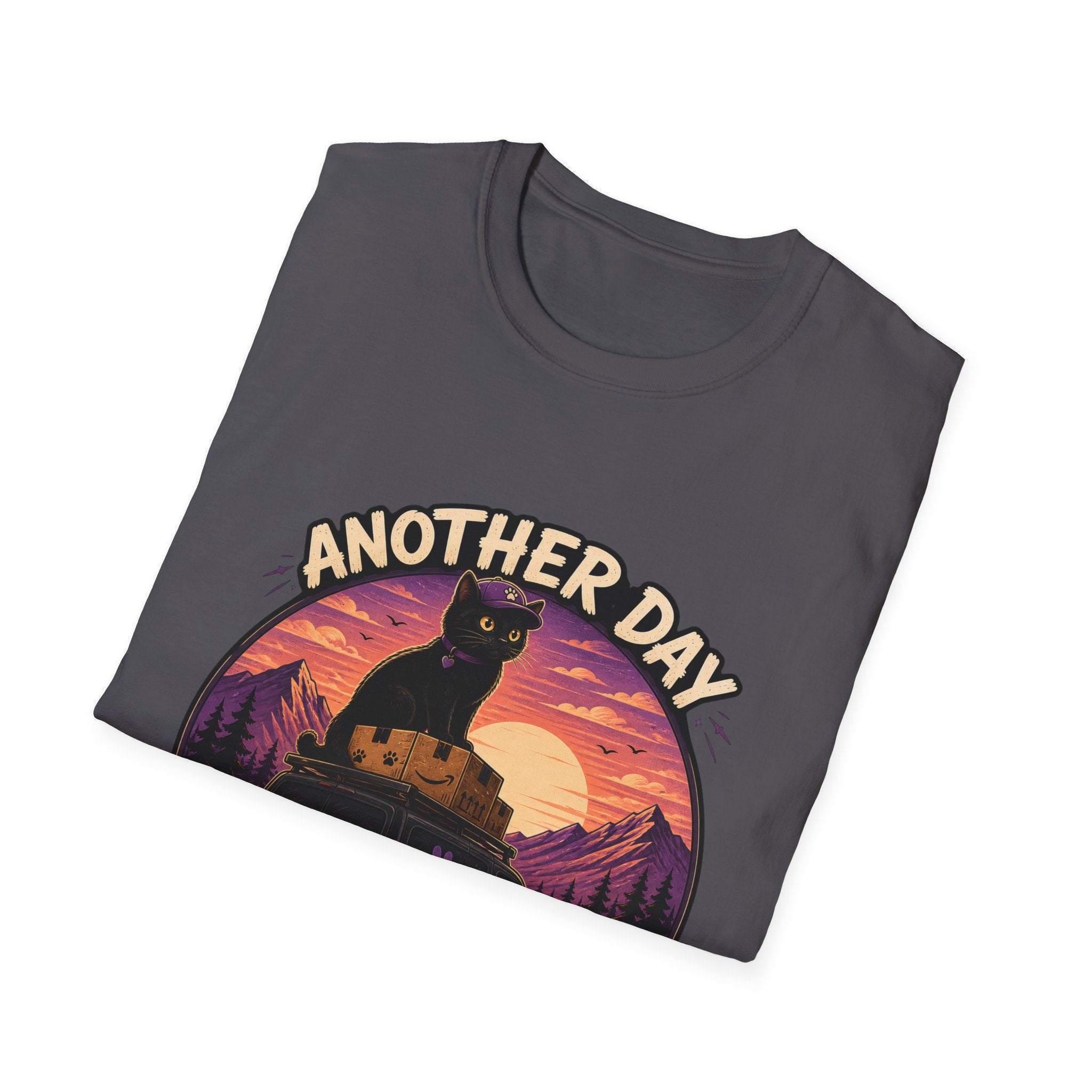 Another Day Another Delivery cat sunset T-Shirt | Delivery Cat Graphic Tee