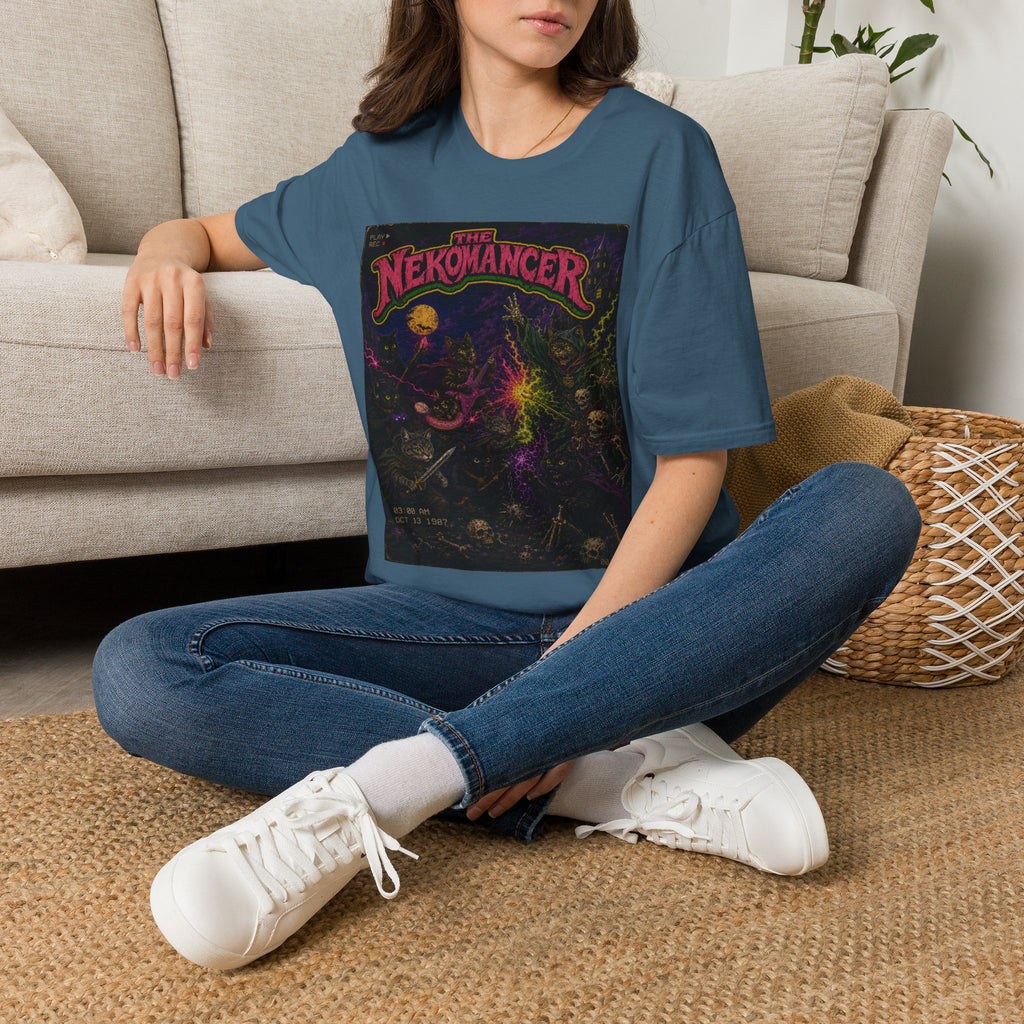 The Nekomancer T-Shirt | Cat Mage Spellbook Illustration
